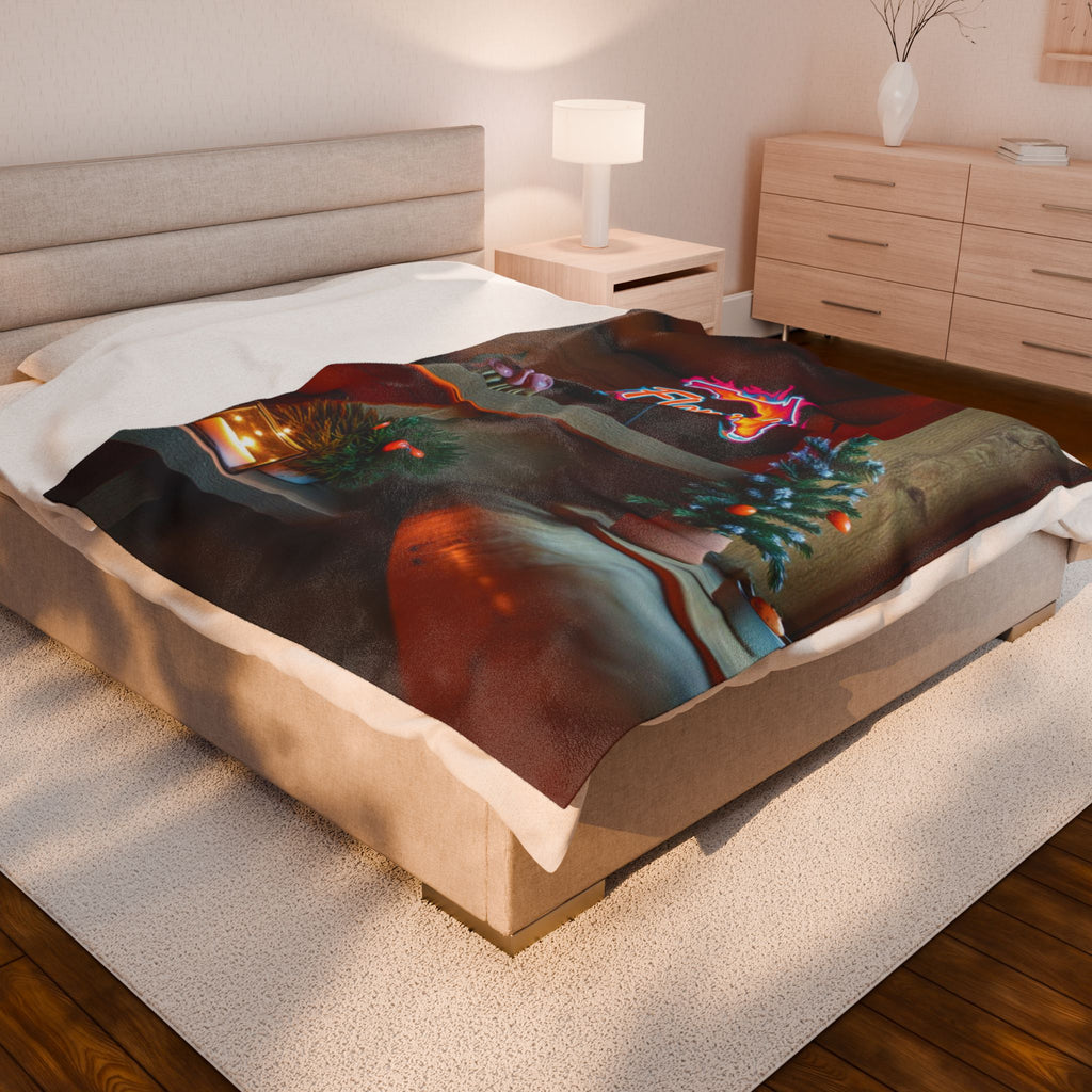 Florida Neon Sign Velveteen Plush Blanket