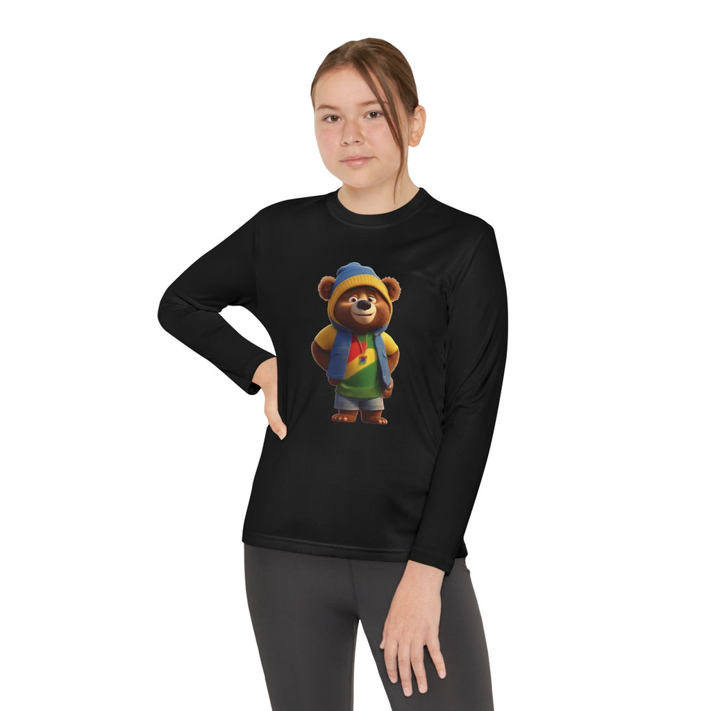 Youth Long Sleeve Tee - Bear Image Gift for Young People