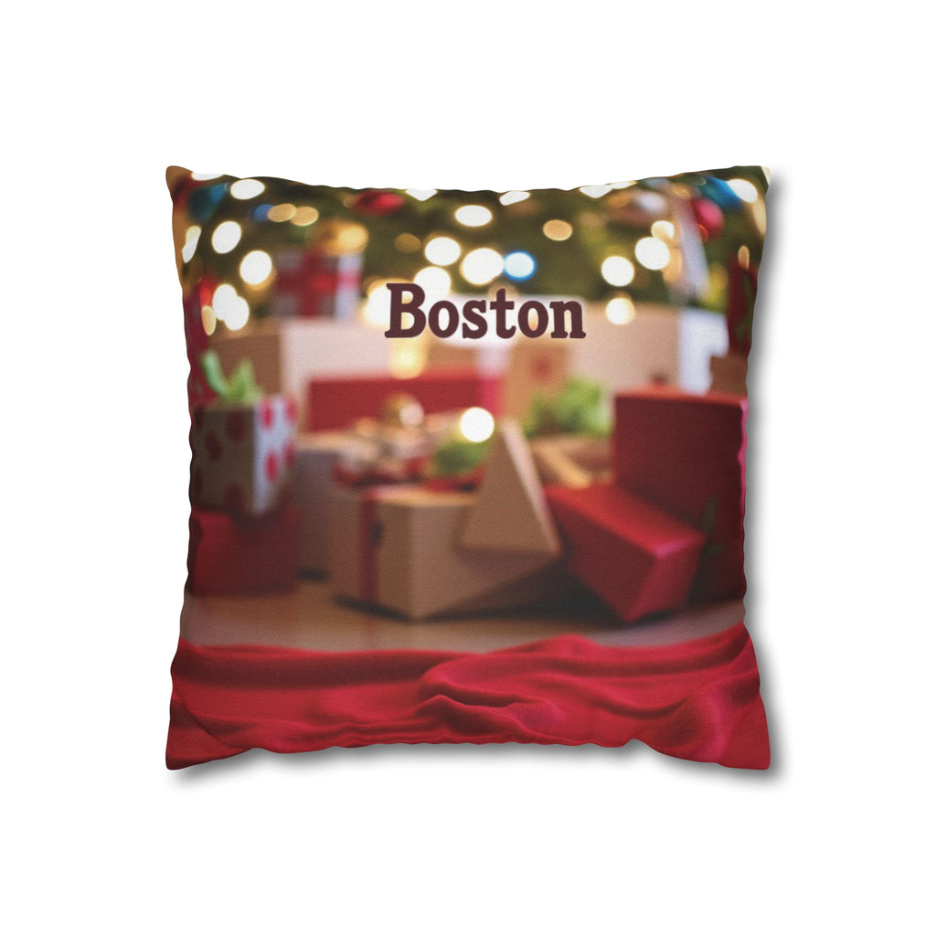 Boston Holiday Decorative Pillowcase