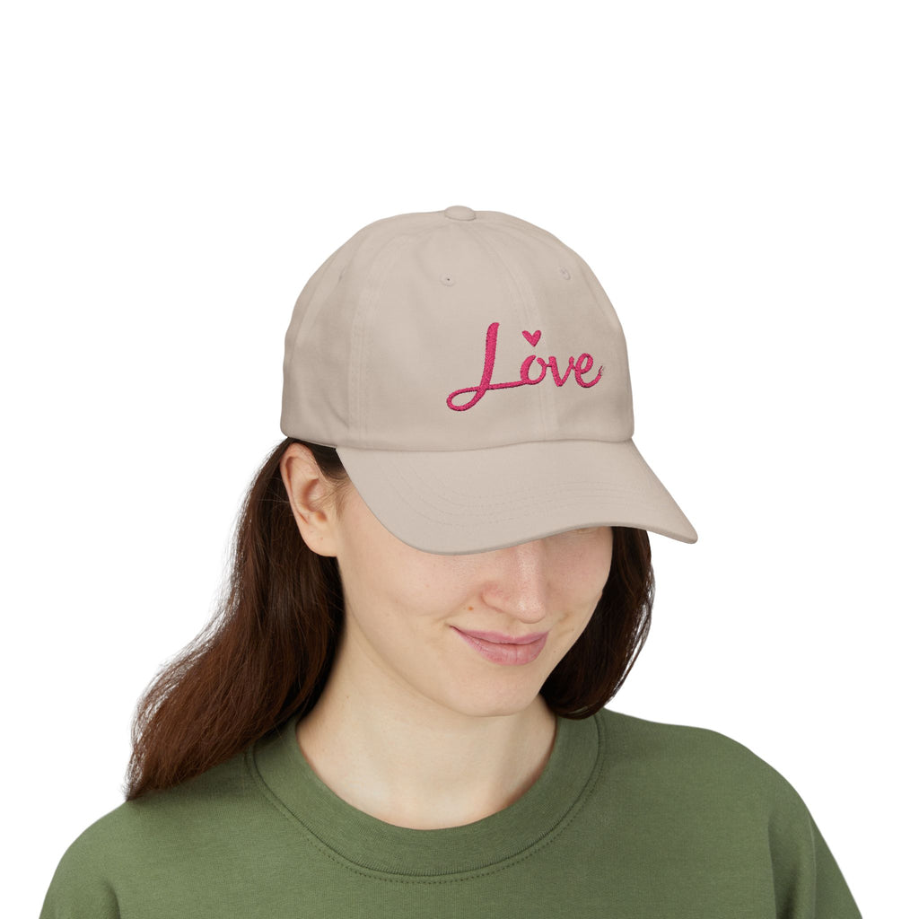 Love Embroidered Classic Cap — Casual Stylish Hat, Gift for Him or Her