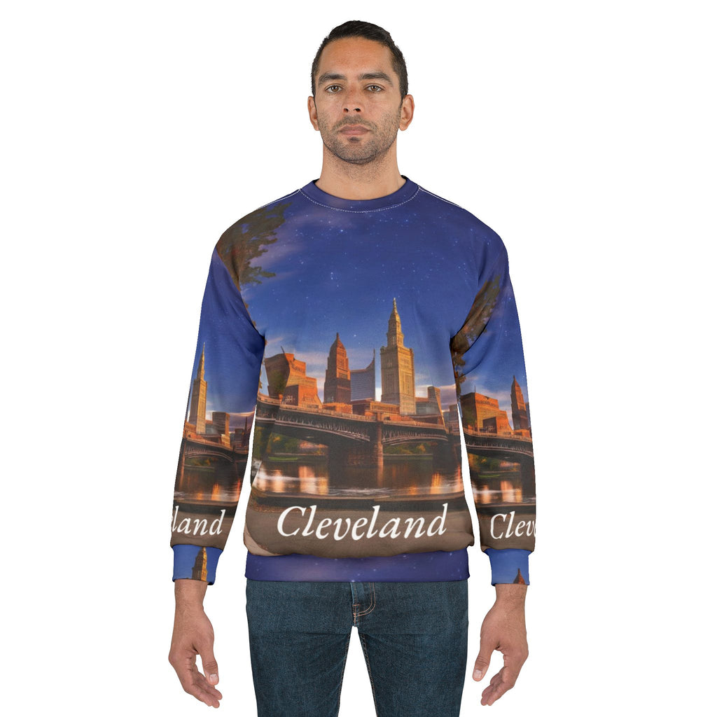 City Sunset Unisex Sweatshirt - Cleveland, Ohio Gift Idea