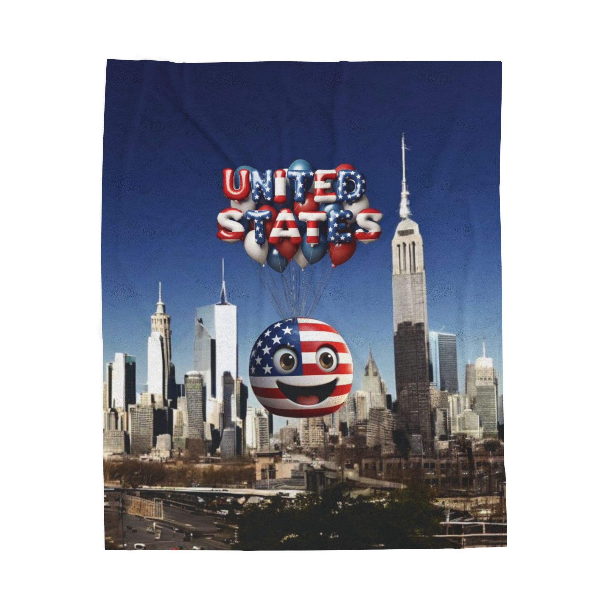 Patriotic Velveteen Plush Blanket - United States Theme