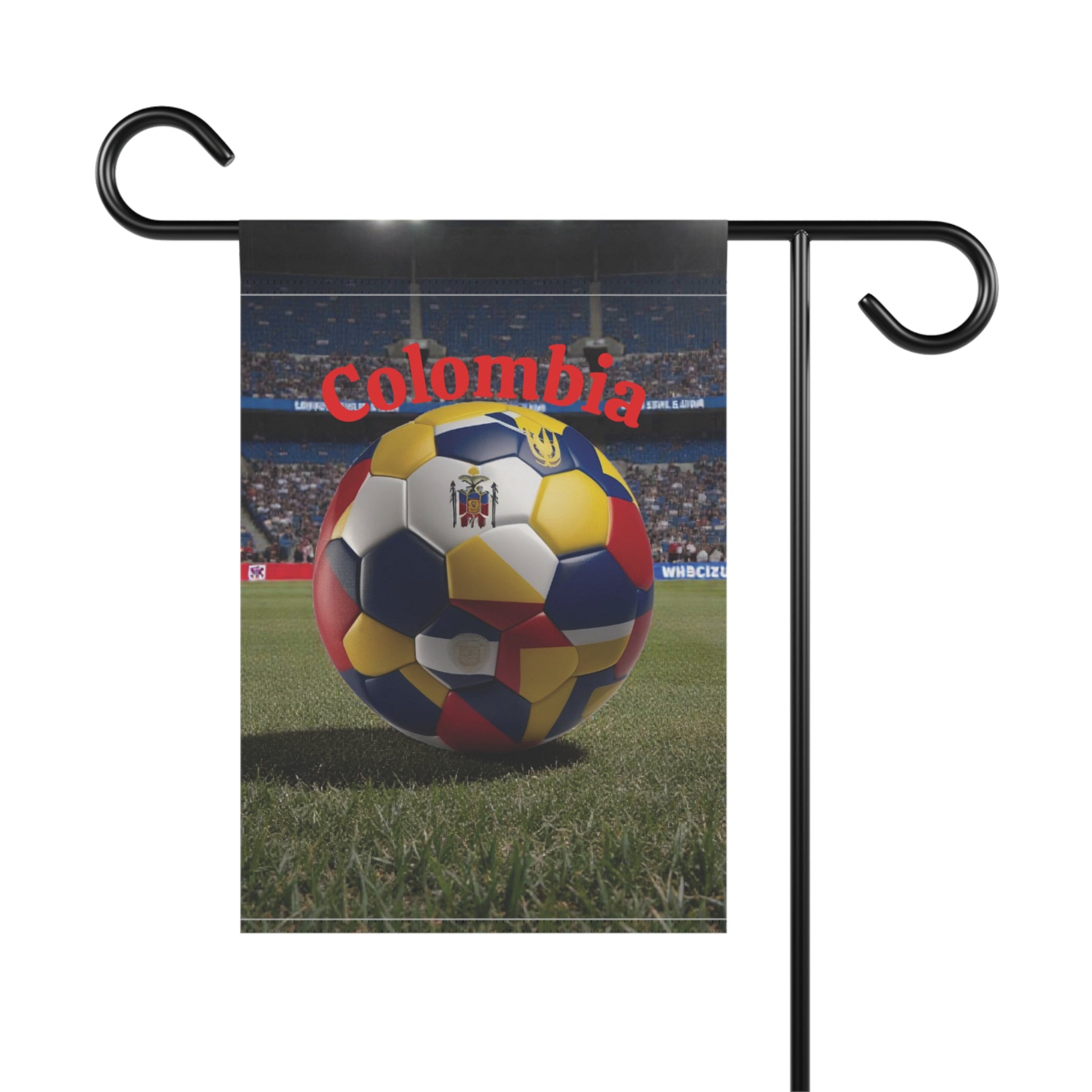 Colombia Soccer Garden Flag — Stadium Soccer Ball House Banner