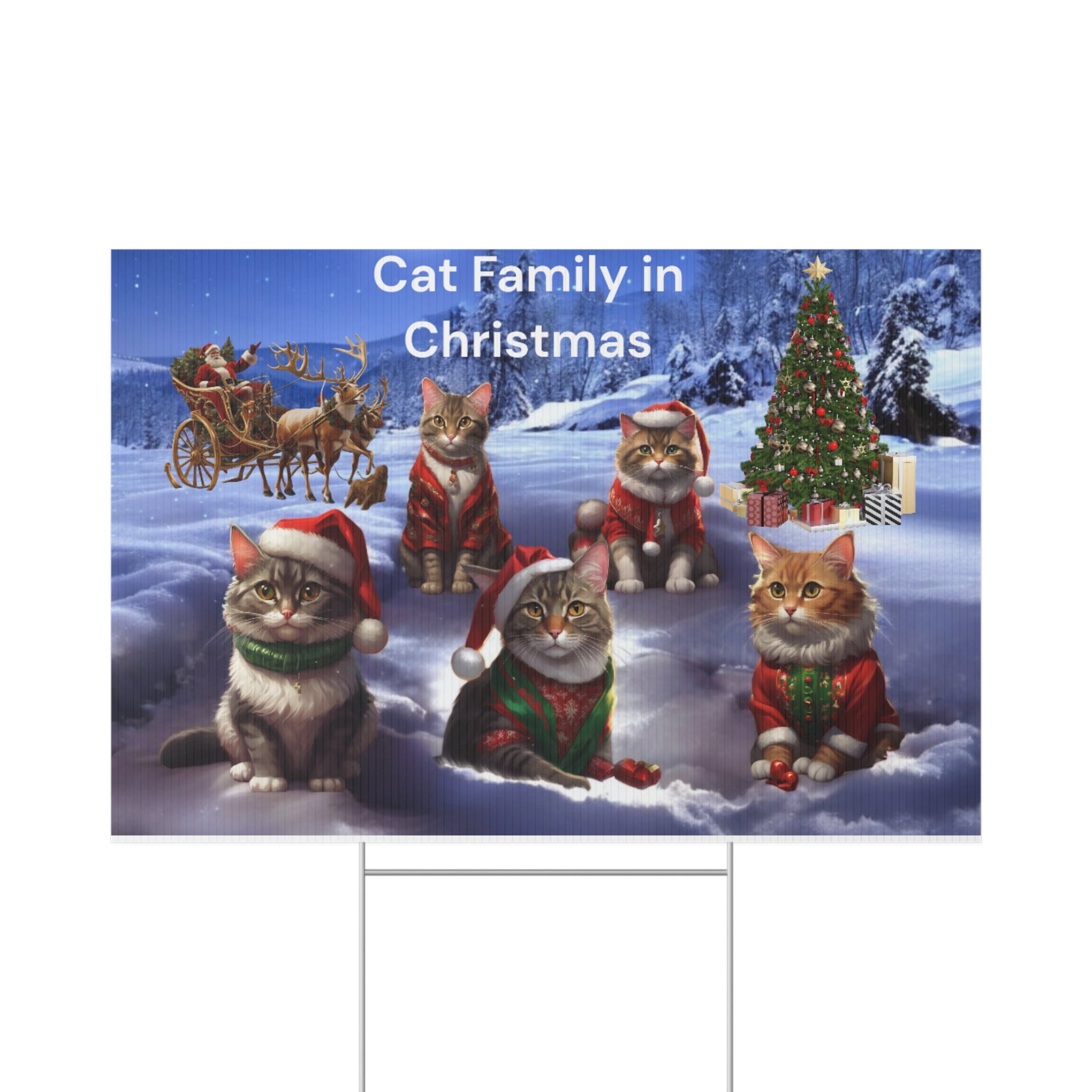 Lawn Sign - Christmas Cats for Cat Lovers