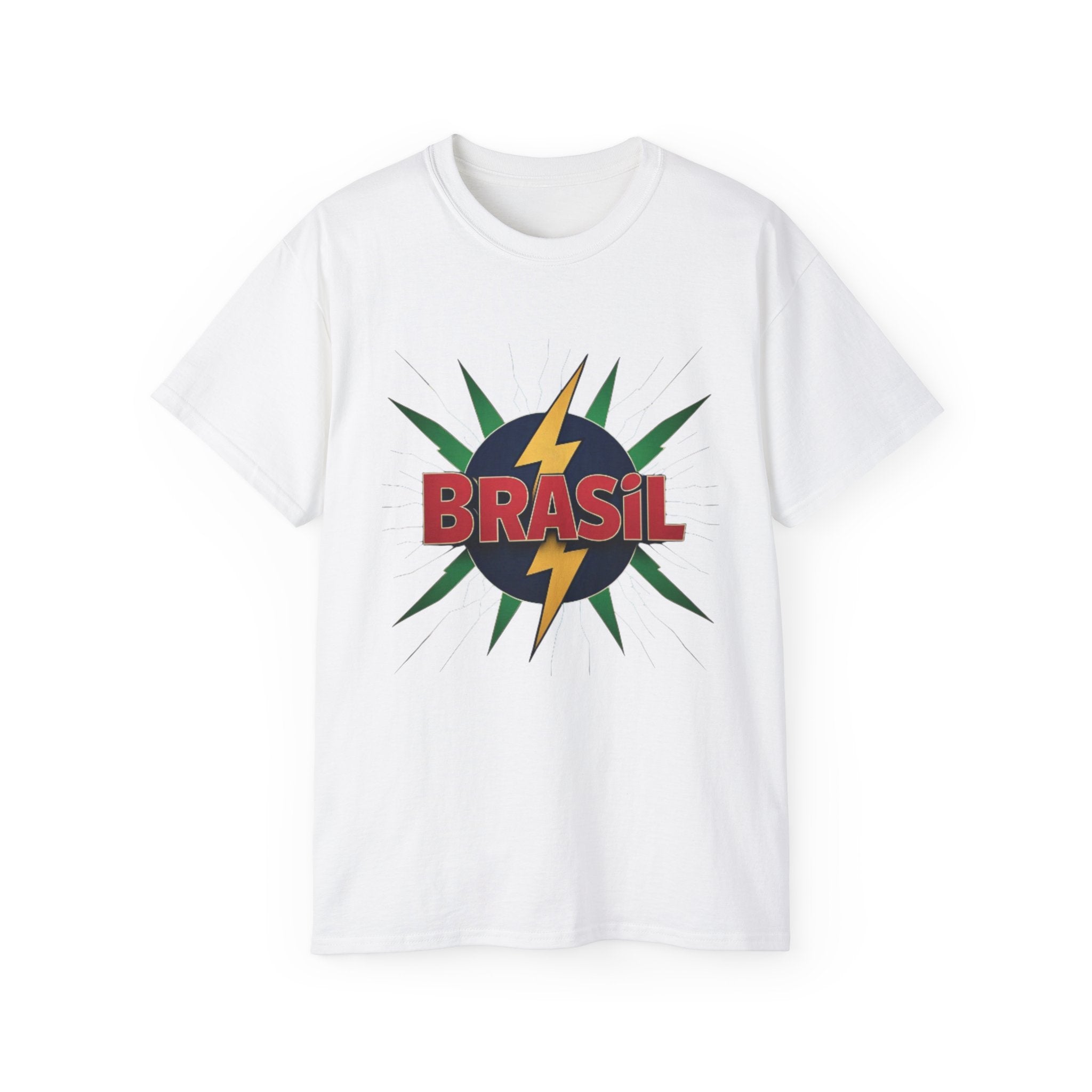 Brasil Tee - Camisa de algodão unissex vibrante para viajantes e comemorações