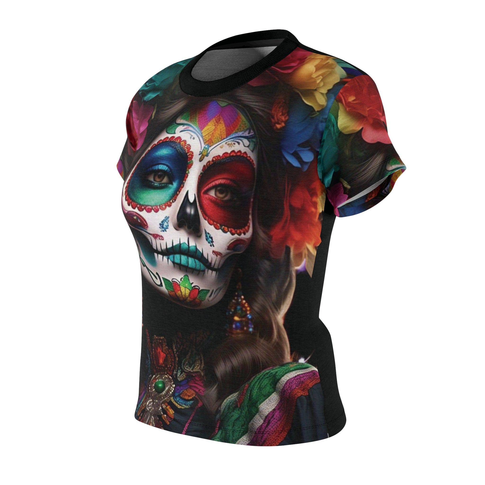 Camiseta Calavera Mexicana Arte Colorido – Día de Muertos