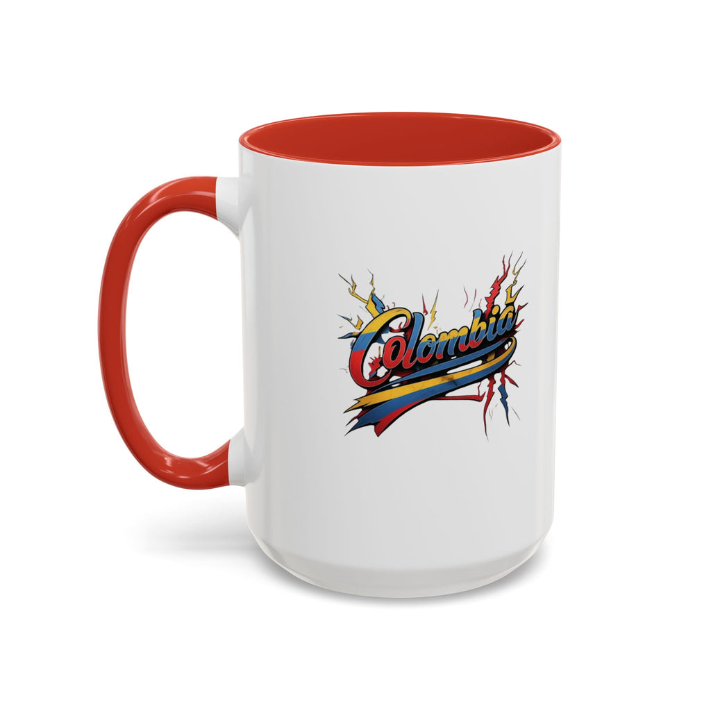 Taza de café con acento colombiano (325 ml y 440 ml), ideal para amantes del café y como regalo.