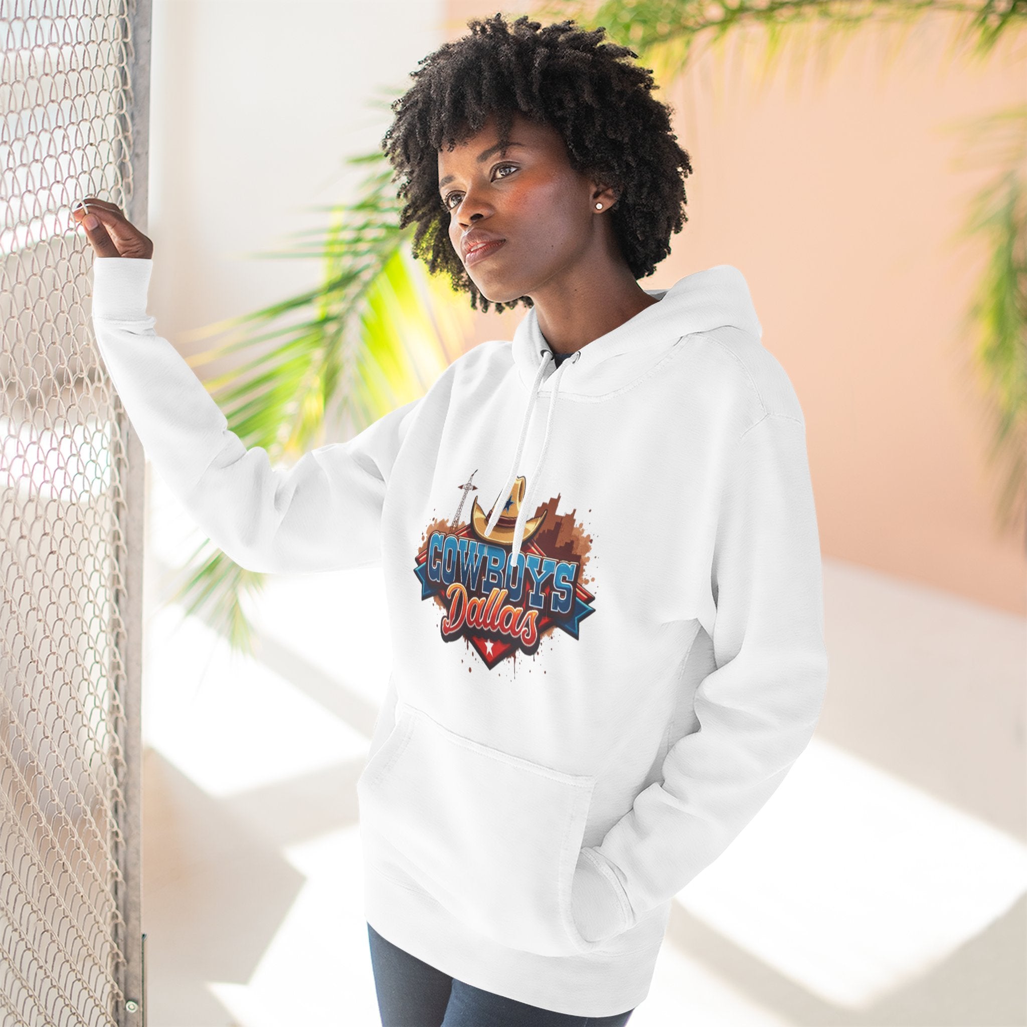 Dallas Three-Panel Fleece Hoodie, sweatshirt, clothing, cozy hoodie, for gift winter wear 