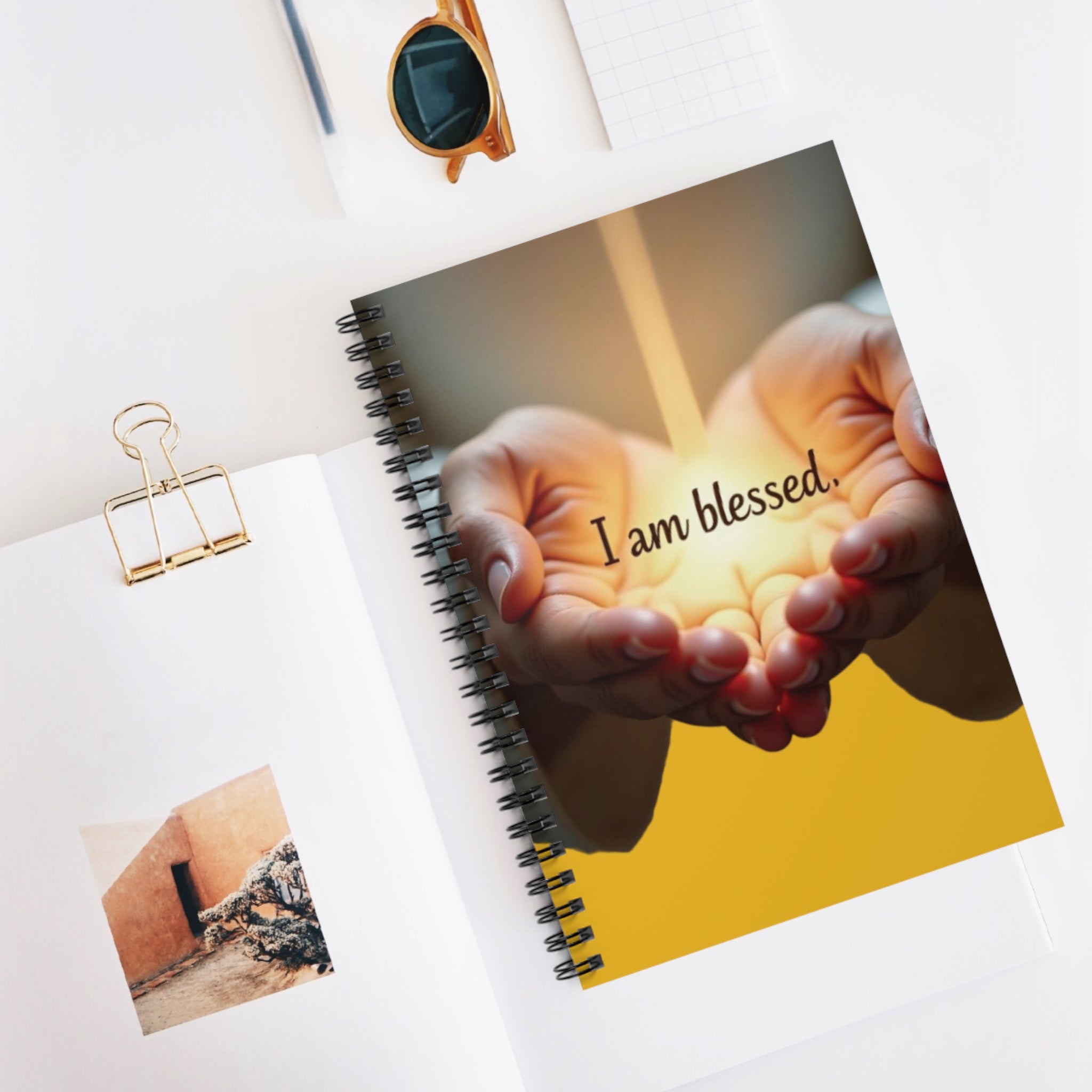 Inspirational Spiral Notebook - I Am Blessed | Gratitude Journal, Daily Affirmations, Gift for Her, Writing Journal, Self-Care Planner