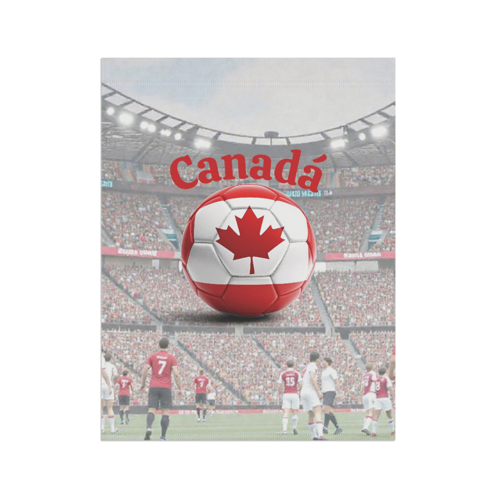 Canada Soccer Garden Flag — Canada Maple Leaf Soccer Ball Stadium Garden Banner