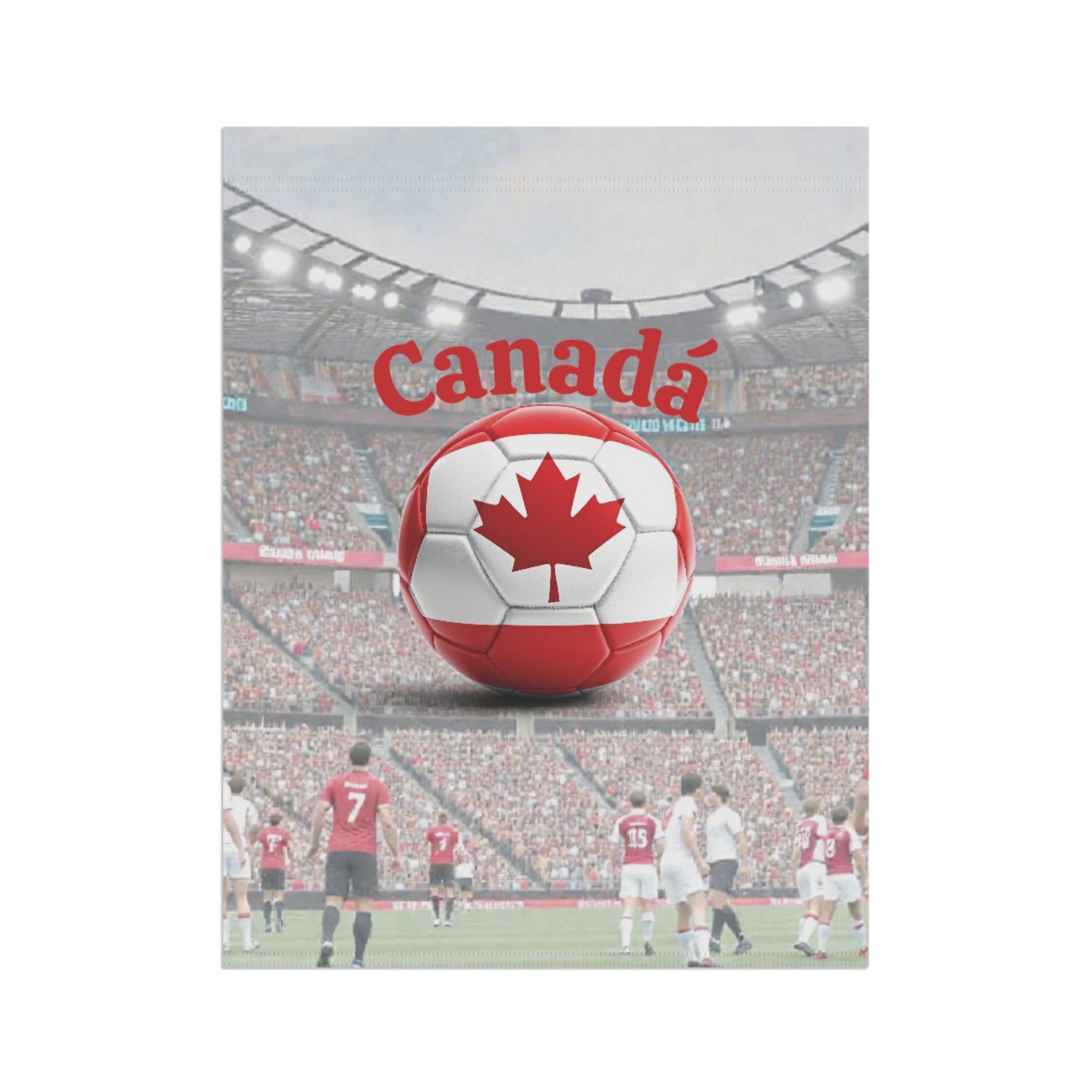 Canada Soccer Garden Flag — Canada Maple Leaf Soccer Ball Stadium Garden Banner