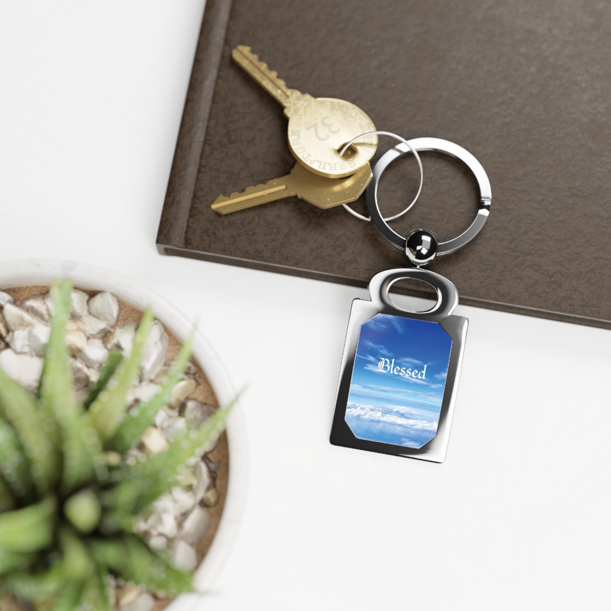 Personalized Rectangle Photo Keyring, Custom Keychain, I Am Blessed Keepsake, Gift for Him/Her, Memory Keyring, Photo Holder