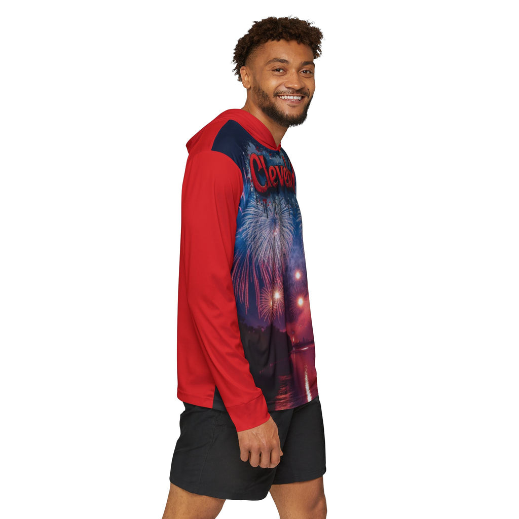 Cleveland Fireworks Hoodie — Men’s Red Sports Warmup Pullover