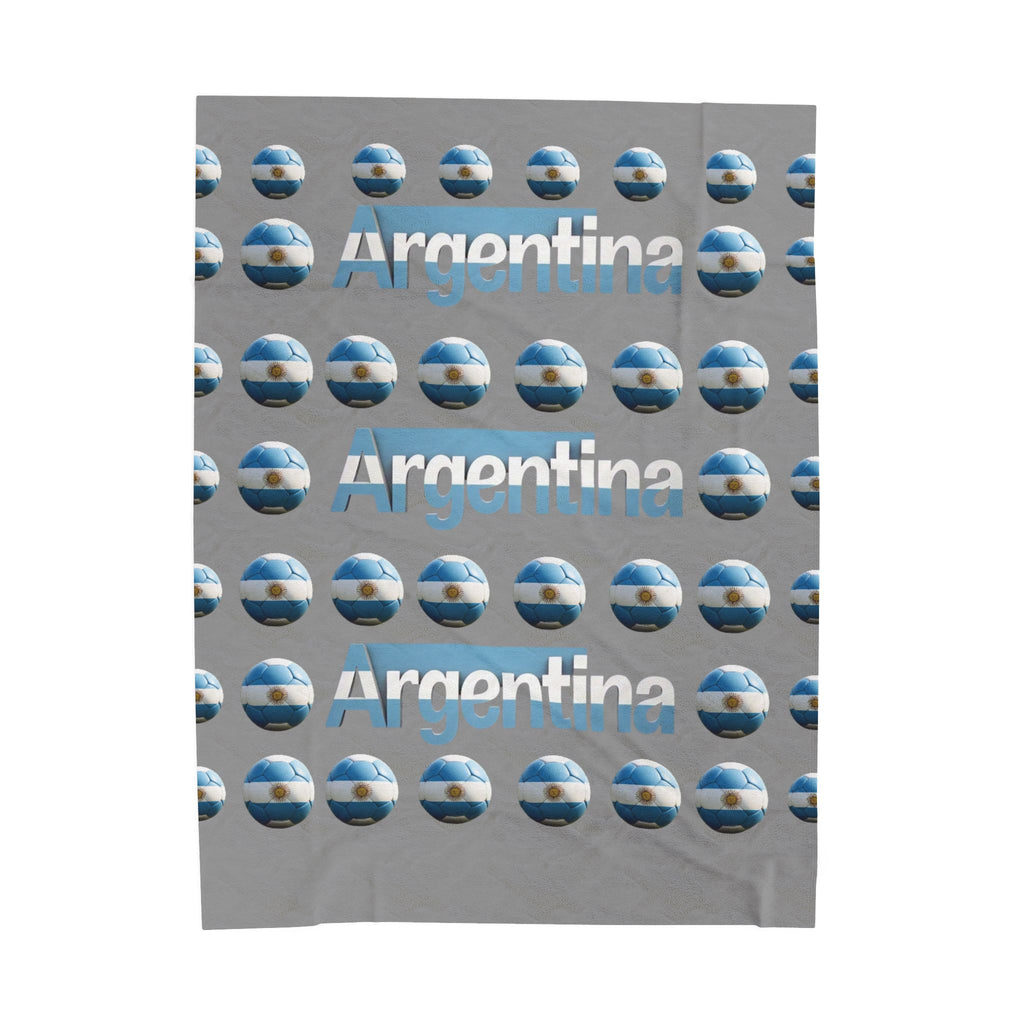 Manta de terciopelo de muchas bolas de soccer- Diseño argentino