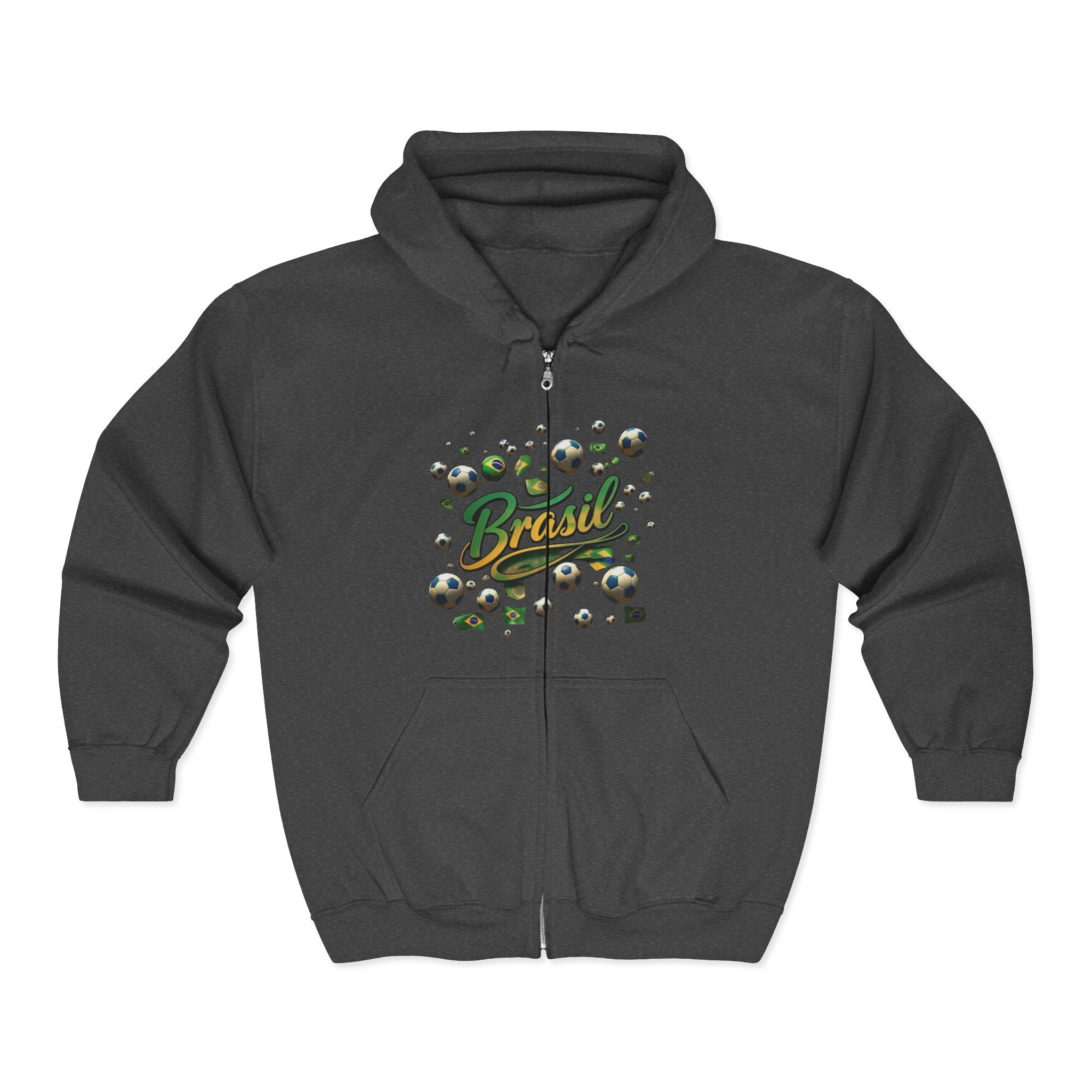 Moletom with hood and full zipper from Brazil Soccer