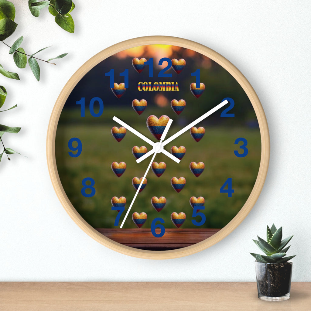 Reloj de pared con diseño colombiano