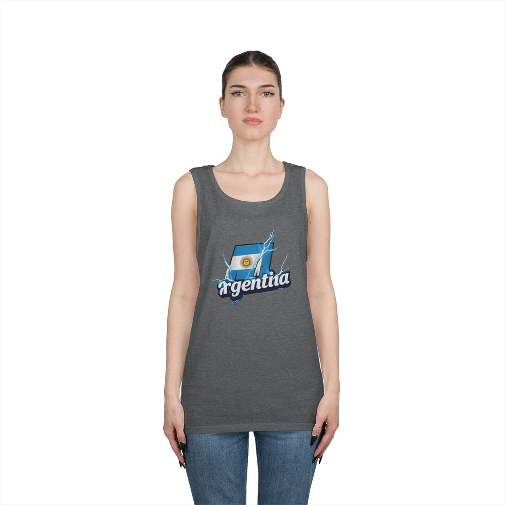 Camiseta unisex de algodón grueso con gráfico de Argentina Lightning