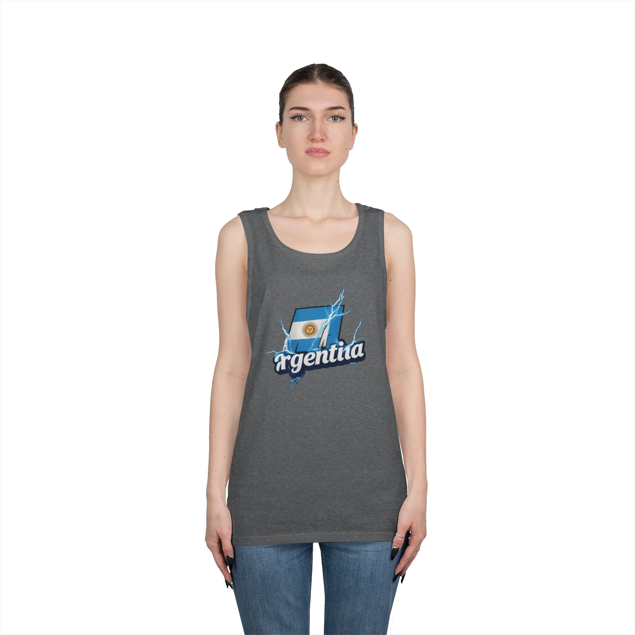 Camiseta unisex de algodón grueso con gráfico de Argentina Lightning