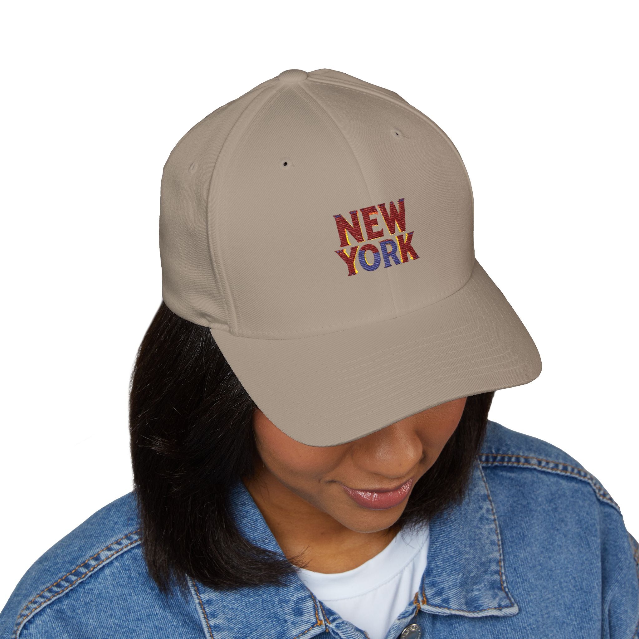 New York Embroidered Cap — Vintage Lettering Structured Hat