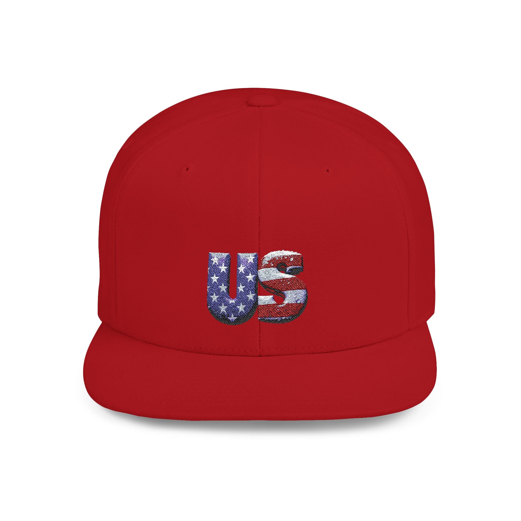 Patriotic Flat Bill Snapback Hat - 'US' Design
