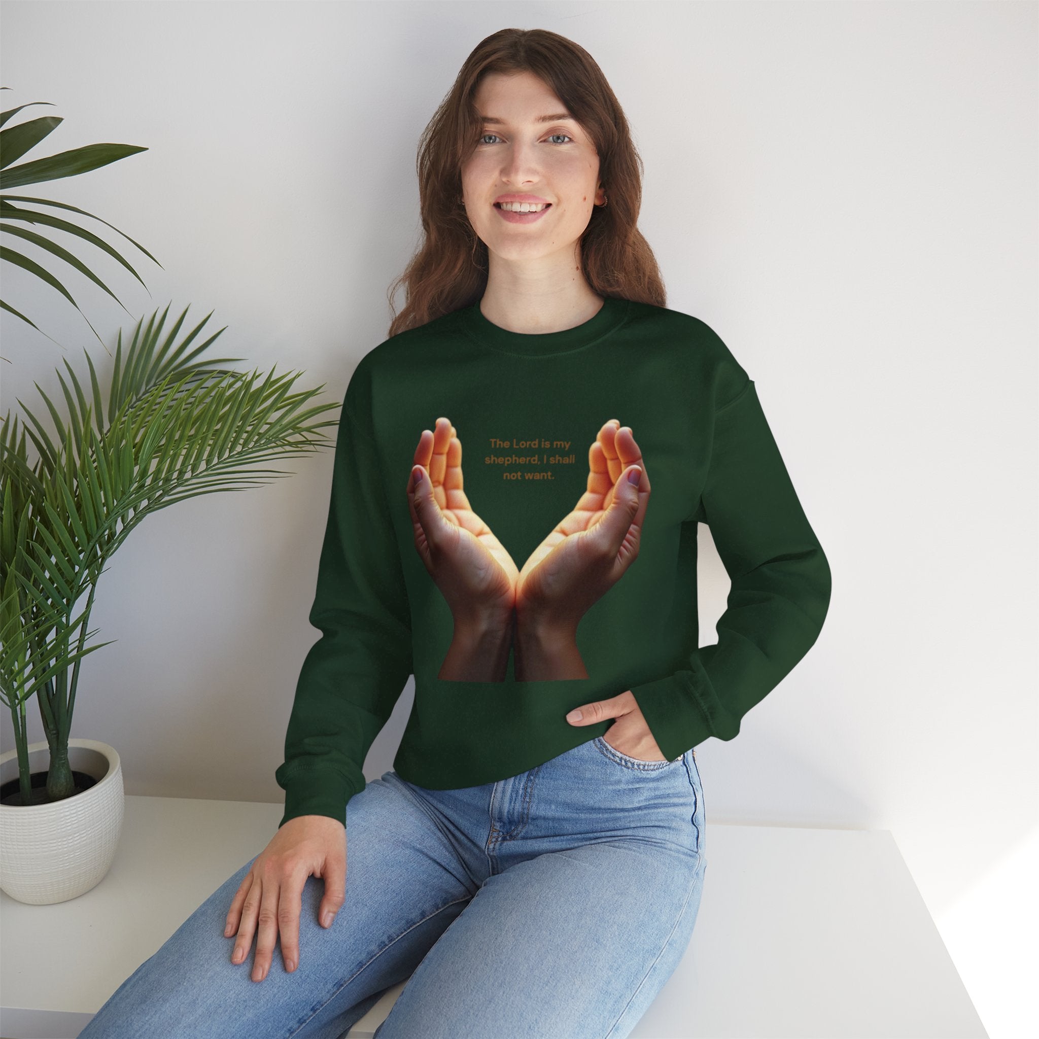 Heartfelt Hands Crewneck Sweatshirt, Inspirational Sweatshirt, Gift for Friends, Cozy Layer, Intention Sweatshirt, Relaxed Fit