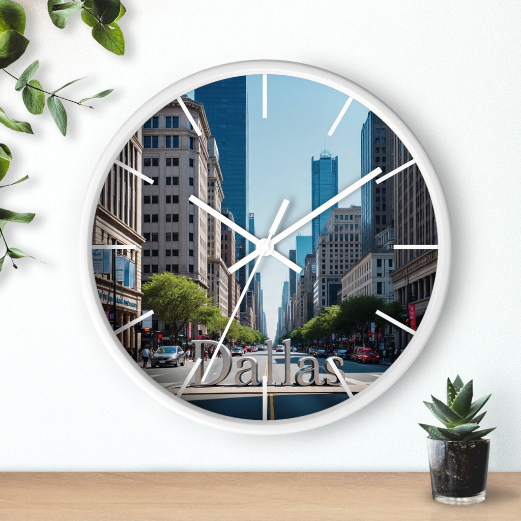 Dallas Cityscape Wall Clock - Urban Home Decor, Modern Wall Art, Gift for City Lovers, Office Decor, Dallas Souvenir