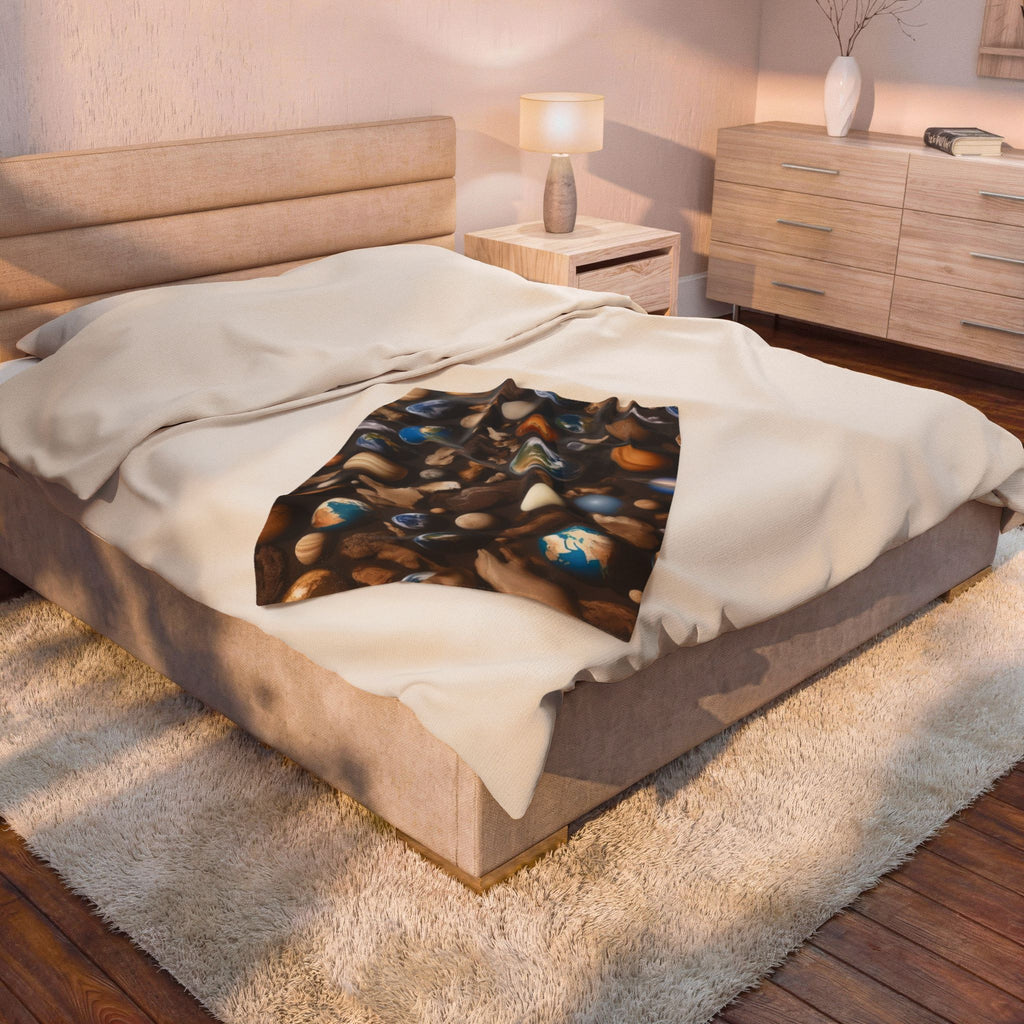 Premium Plush Blanket: "Cosmic Journey: Planets and Stars"- Ideal Christmas Gift