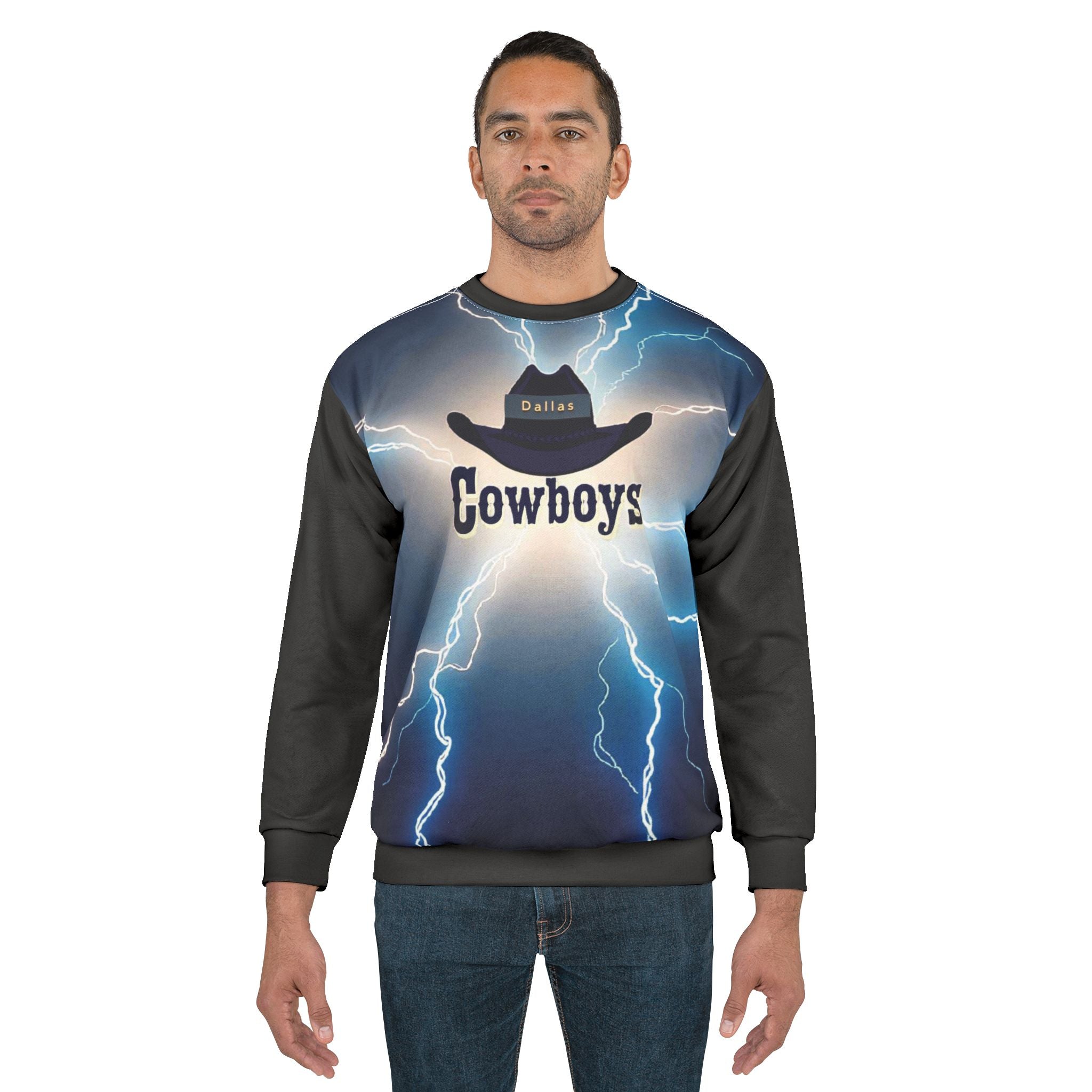 Cowboys Lightning Unisex Sweatshirt, , Gift Cozy Casual Wear,Outfit,Sweatshirt 