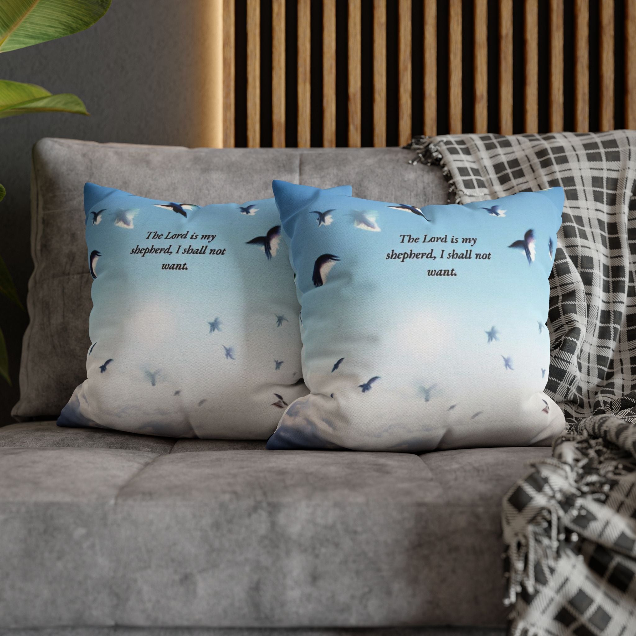 Inspirational Bird Print Pillowcase - Decorative Cushion Cover, Home Decor, Gift for Living Room, Bedroom, Spiritual Quote