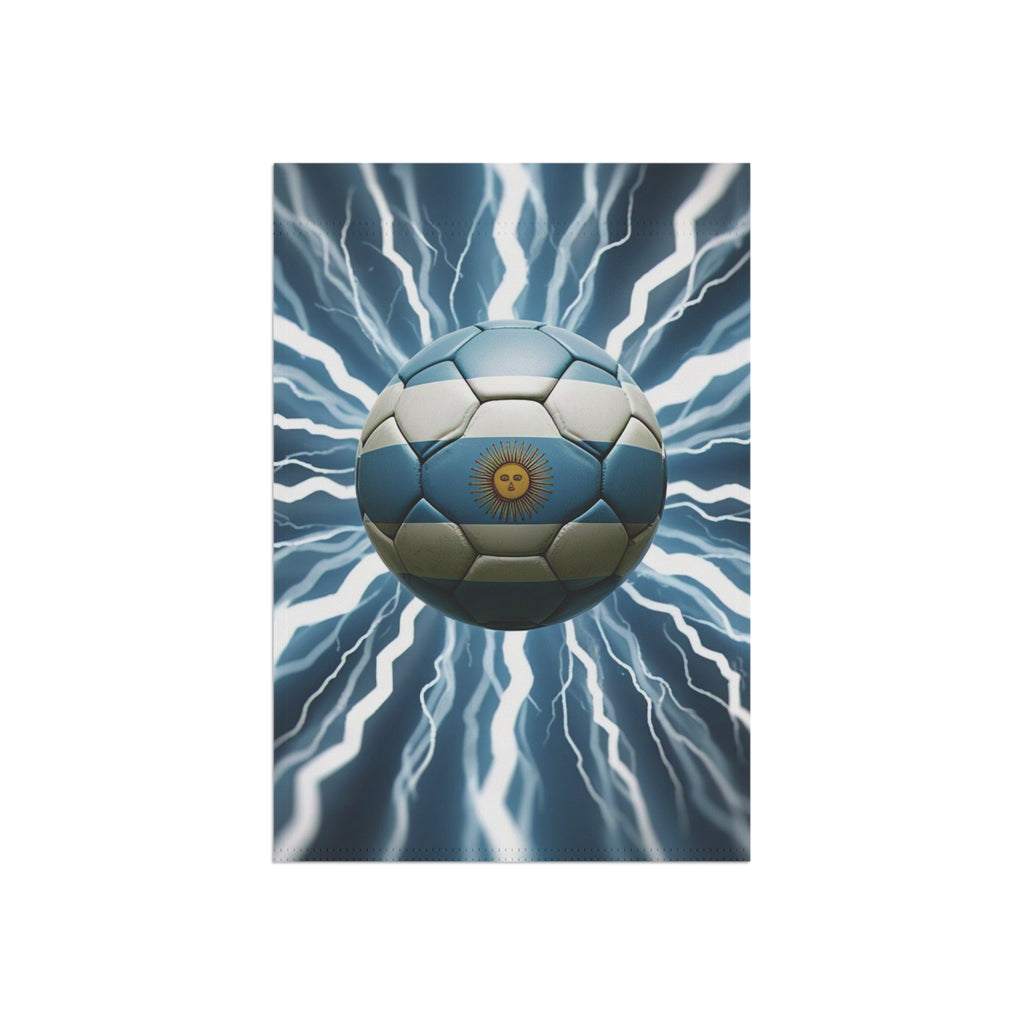 Soccer Lightning Garden Flag – Argentina Blue Ball Football House Banner
