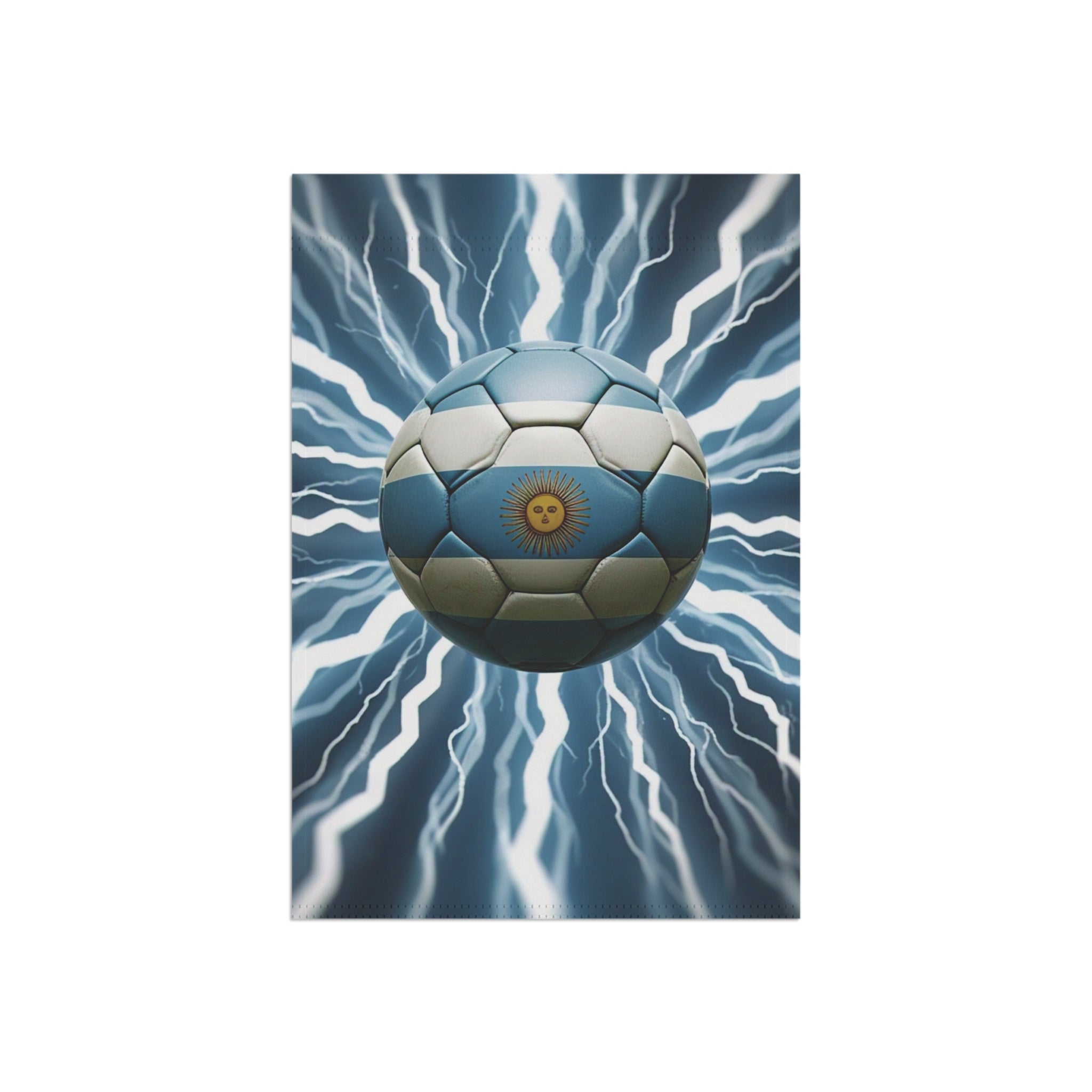 Soccer Lightning Garden Flag – Argentina Blue Ball Football House Banner