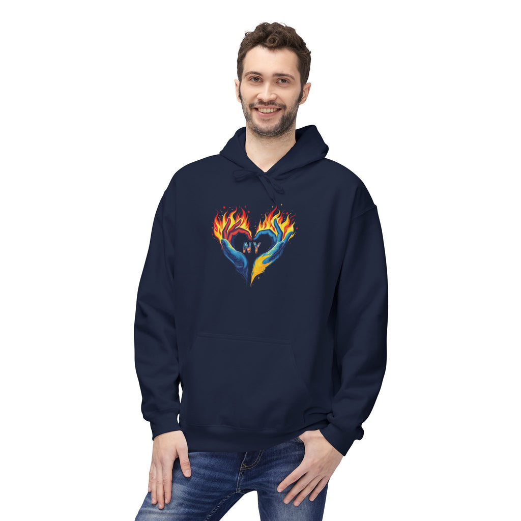 "NY Spirit" Sweatshirt | Fire and Ice Heart Design