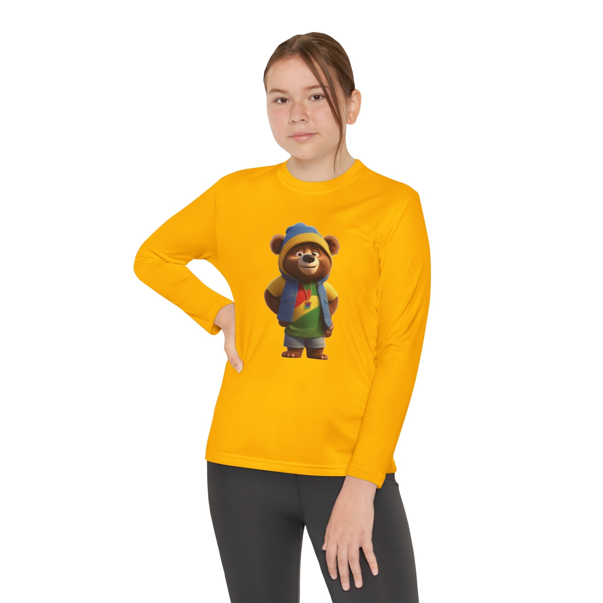Youth Long Sleeve Tee - Bear Image Gift for Young People 