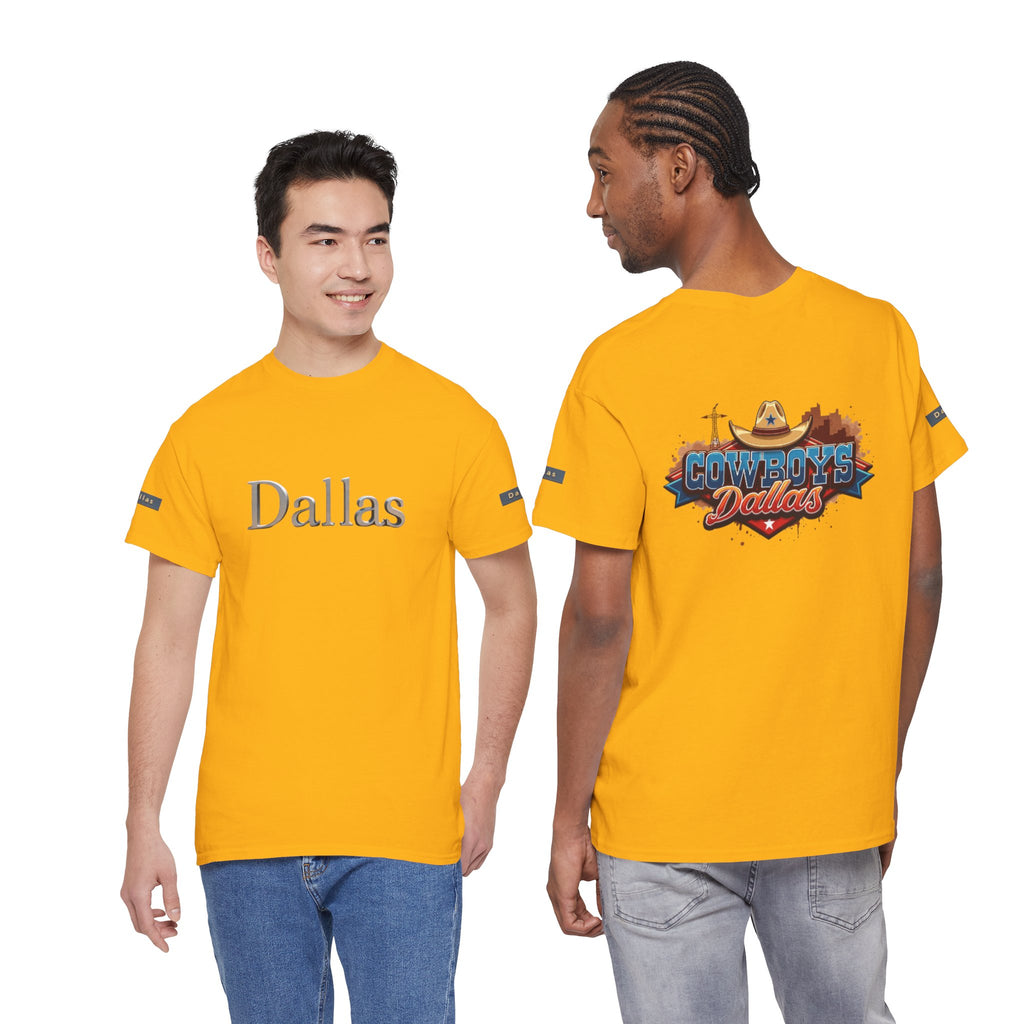 Dallas Unisex Heavy Cotton Tee, Casual Graphic Tee, Urban Fashion Shirt, Travel Souvenir, City Pride Gift, Comfortable Everyday Wear