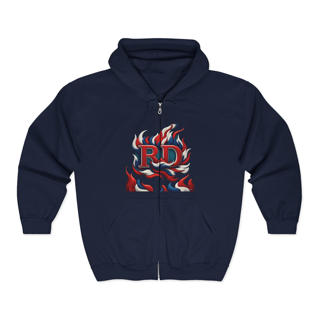Dominican Republic Flag Full Zip Hoodie