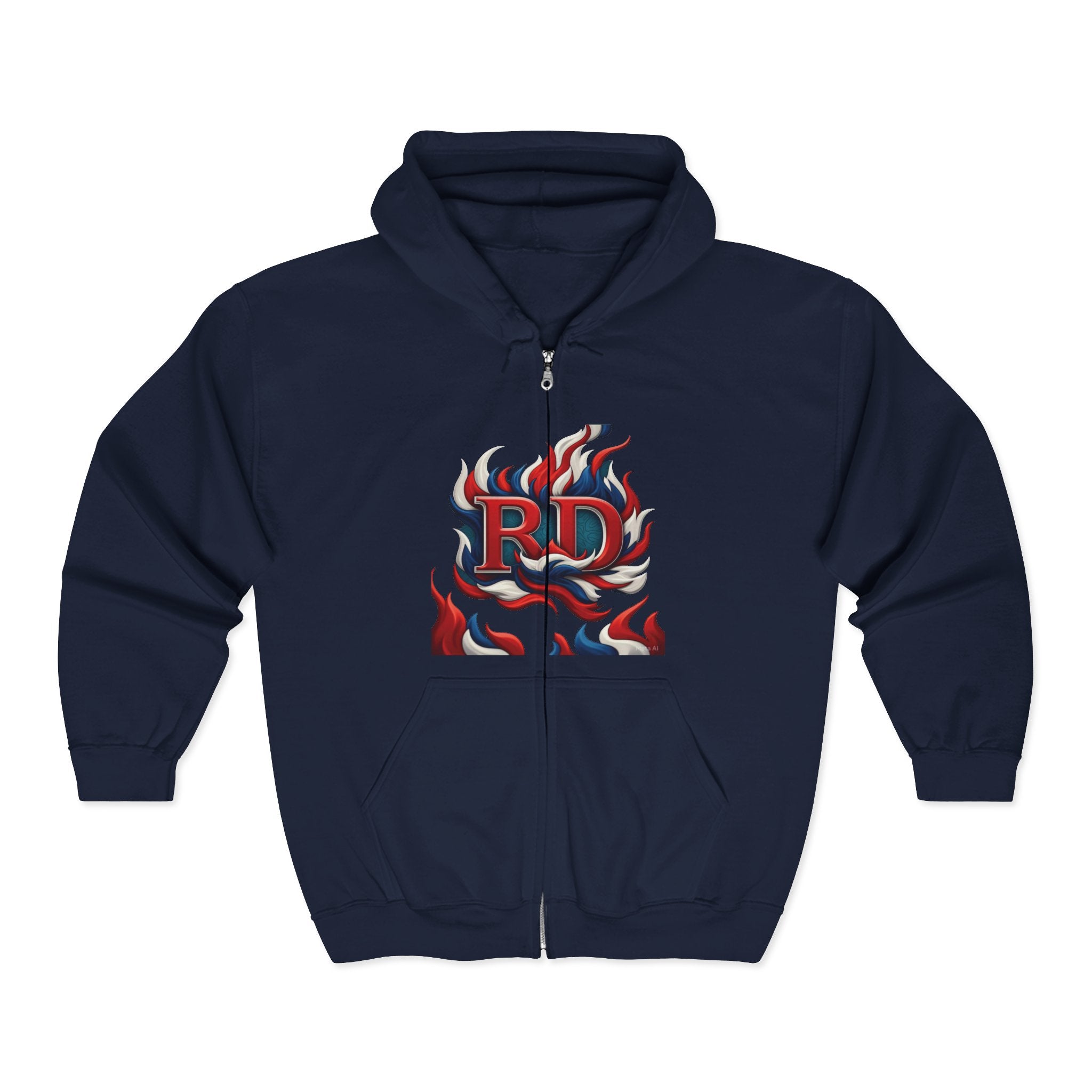 Dominican Republic Flag Full Zip Hoodie