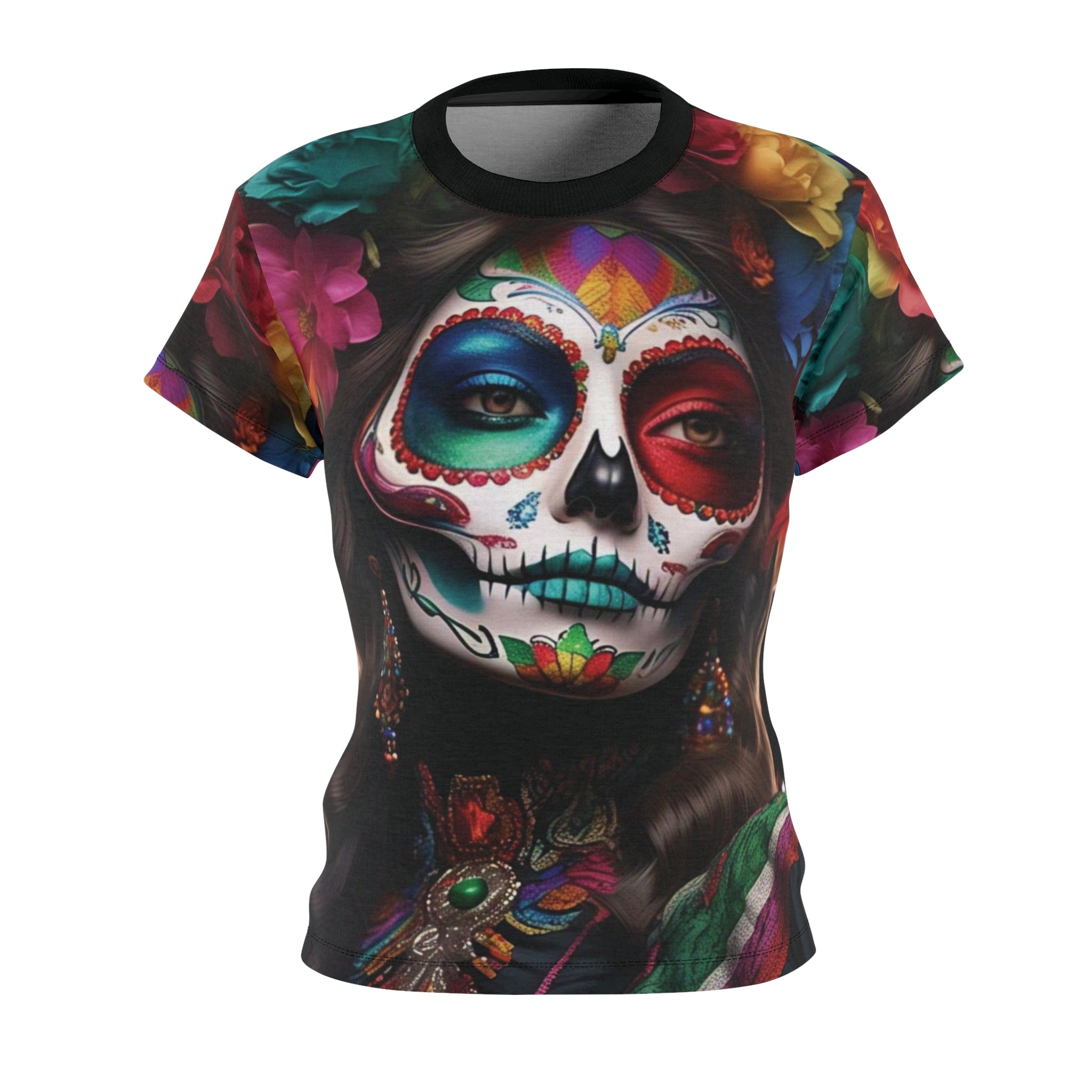 Camiseta Calavera Mexicana Arte Colorido – Día de Muertos