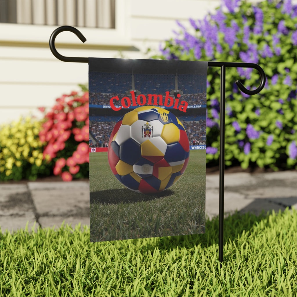Colombia Soccer Garden Flag — Stadium Soccer Ball House Banner