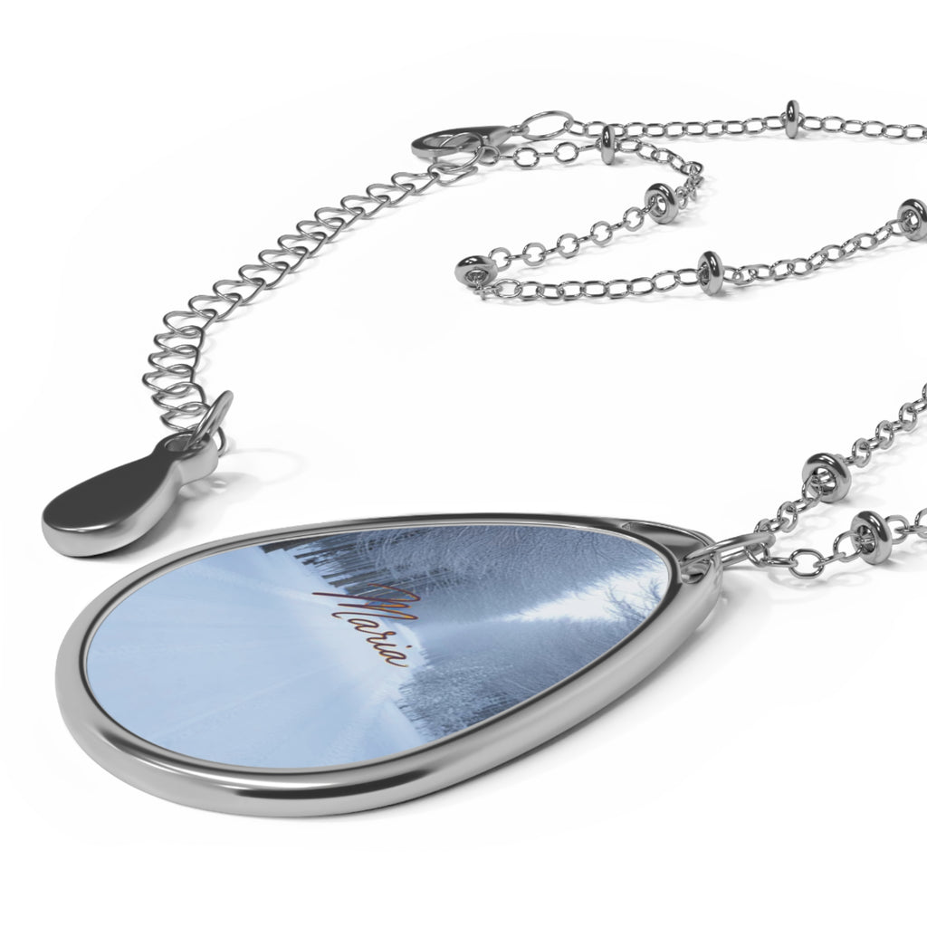 Personalized oval necklace, with the name 'María' Custom Jewelry Gift, Elegant Everyday Wear, Ideal for Birthdays, Anniversaries, Holidays, Meaningful Keepsake