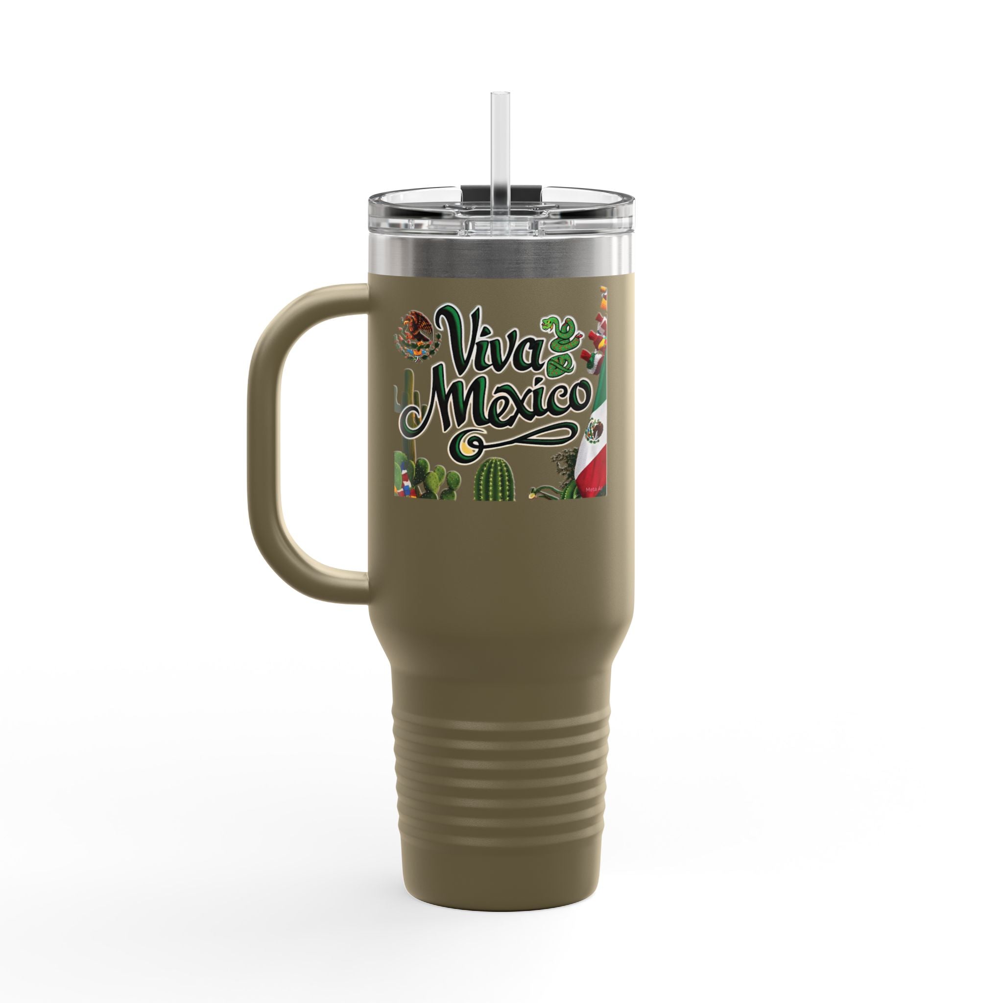 Taza de viaje térmica Viva México- 40oz Cactus Design