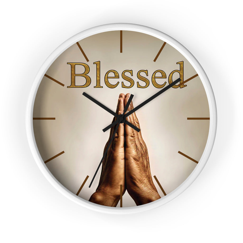 Inspirational Wall Clock - Blessed Home Decor, Spiritual Gift, Positive Vibes, Faith-Based Wall Art, Motivational Office Decor