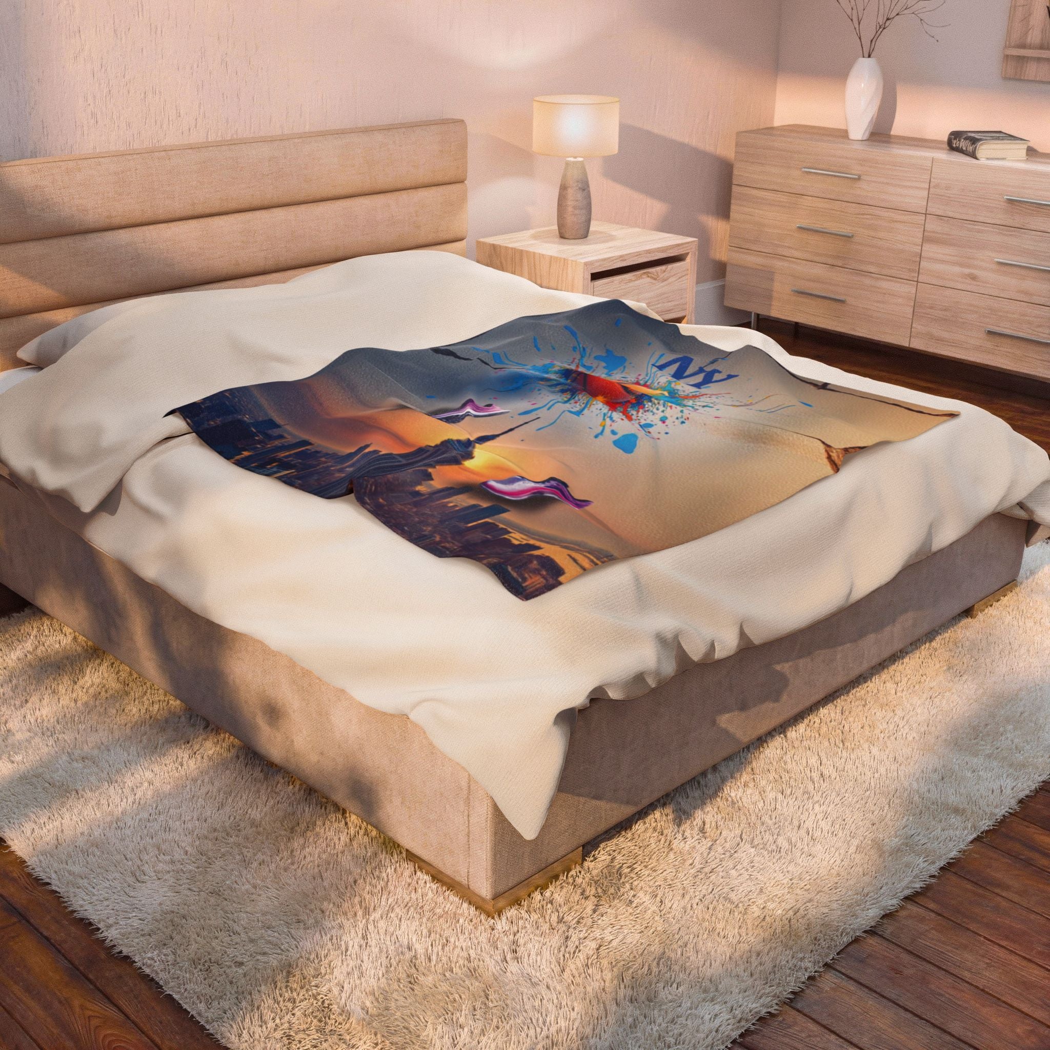 Urban Basketball Velveteen Plush Blanket