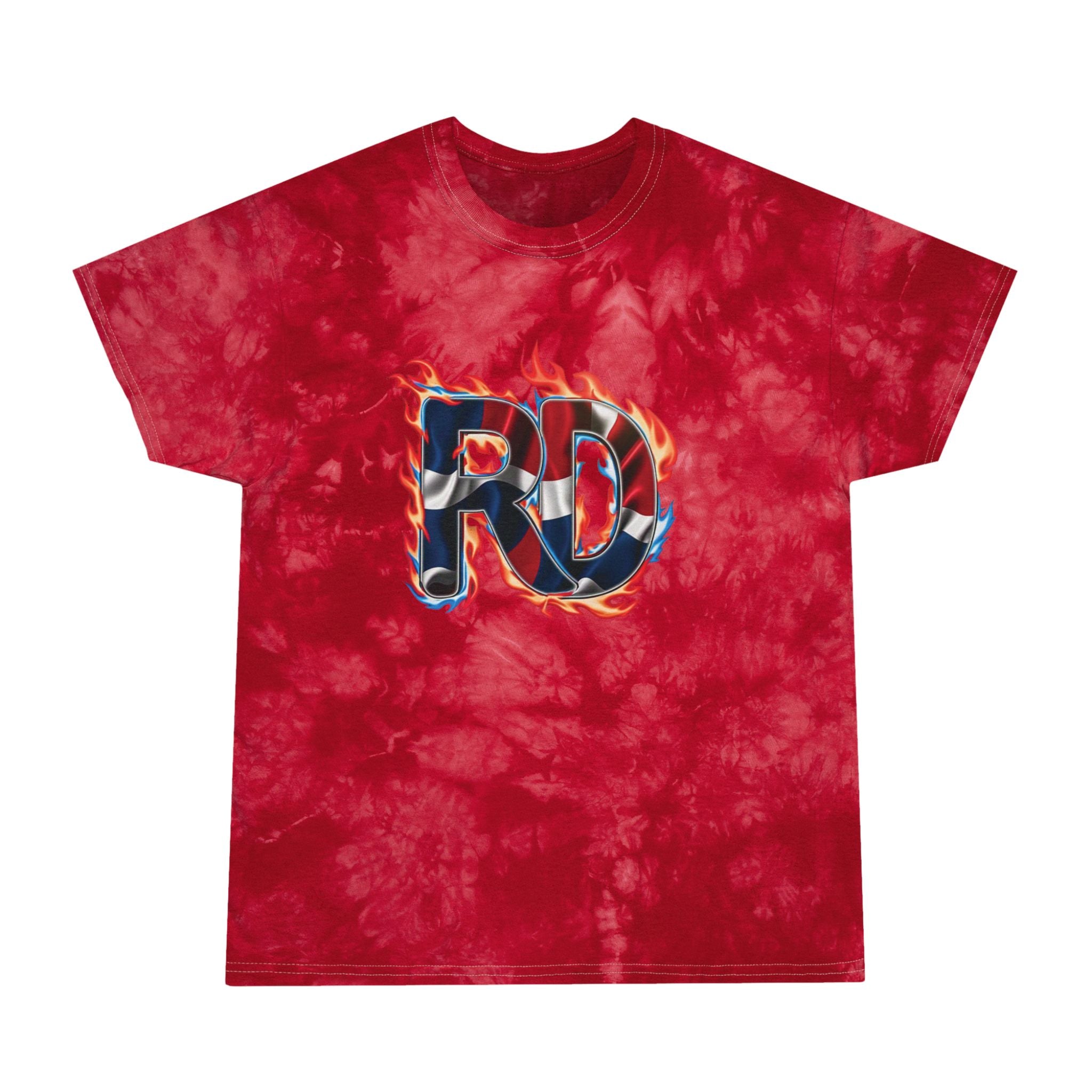 Camiseta con estampado tie-dye de llamas de República Dominicana: camiseta unisex informal y vibrante