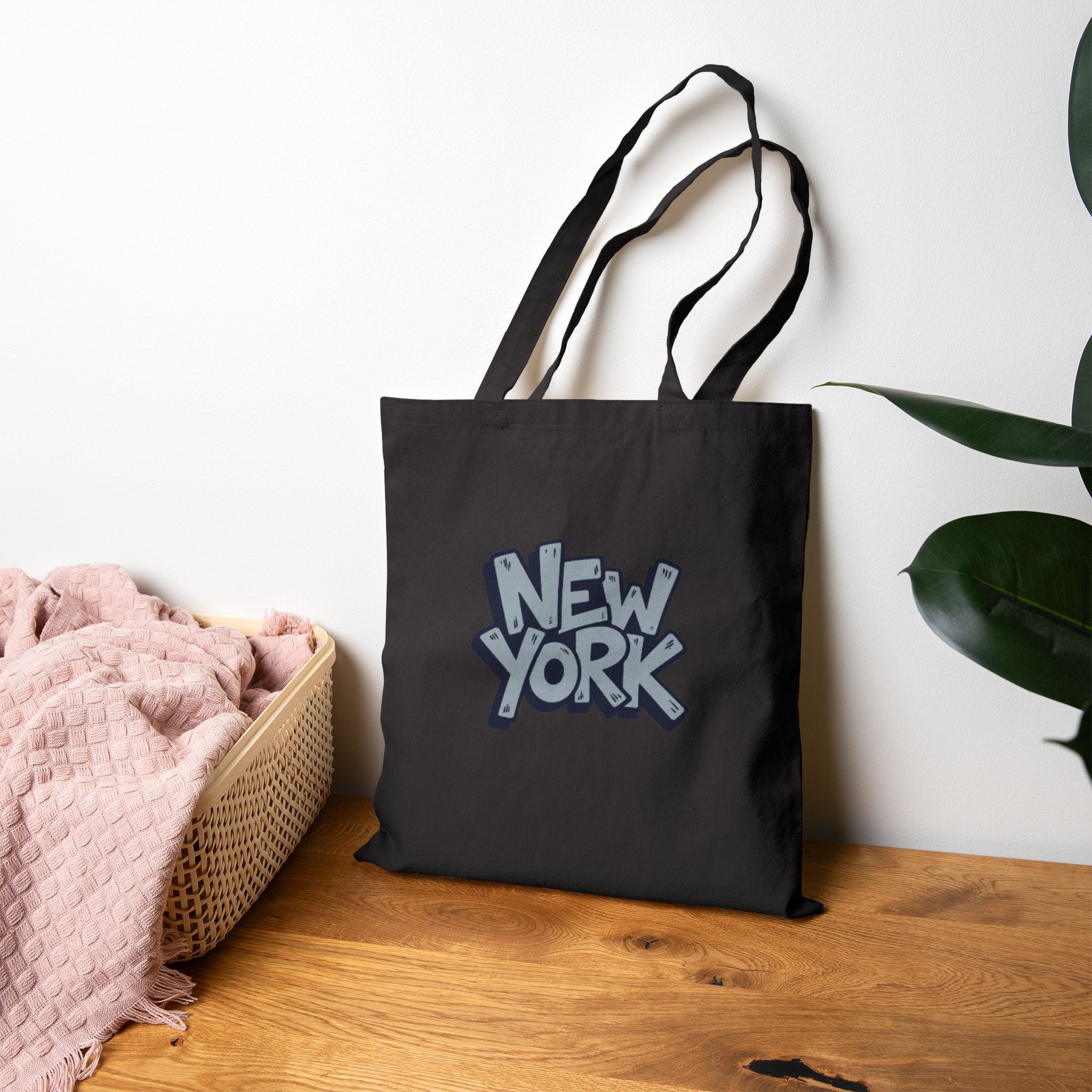 New York Graffiti Cotton Tote Bag