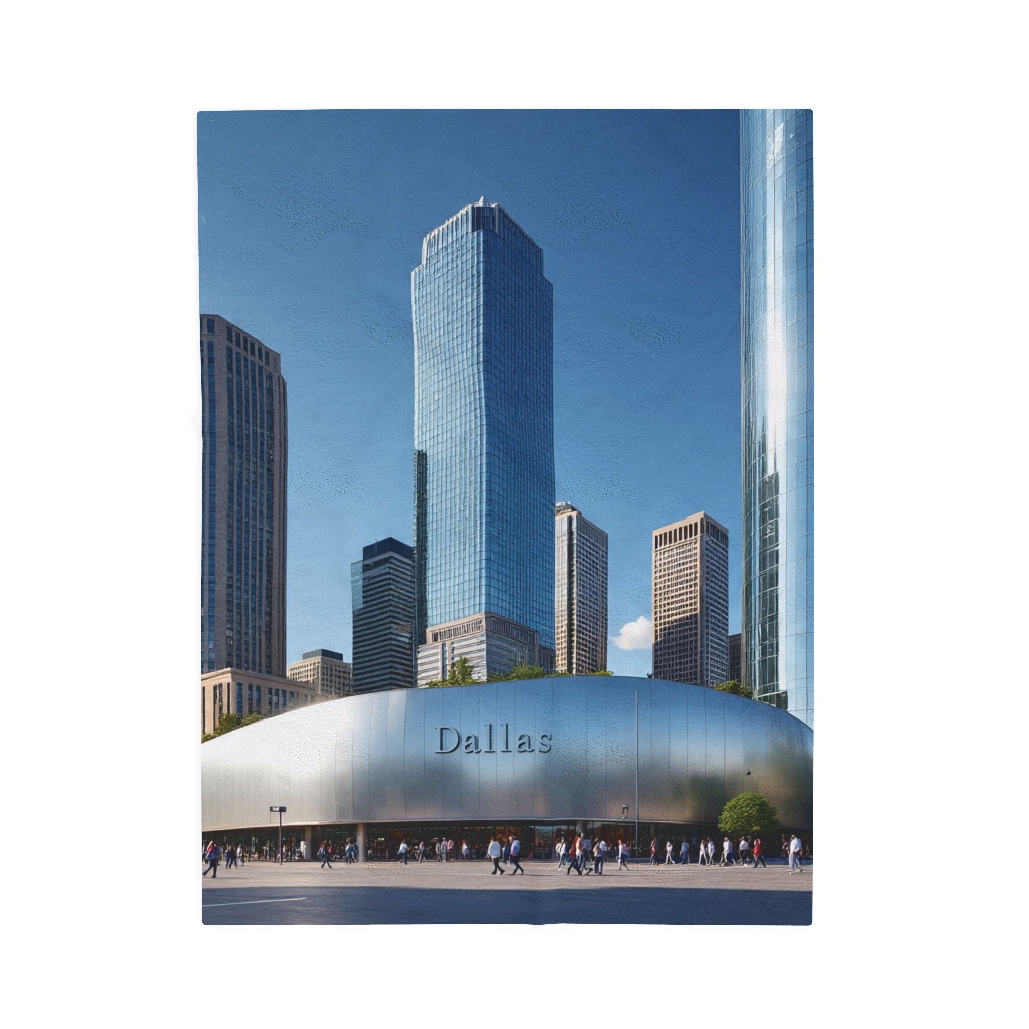 Cityscape Velveteen Plush Blanket - Cozy Home Decor, Gift for Dallas Lovers, Travel Souvenir, Soft Luxury Throw