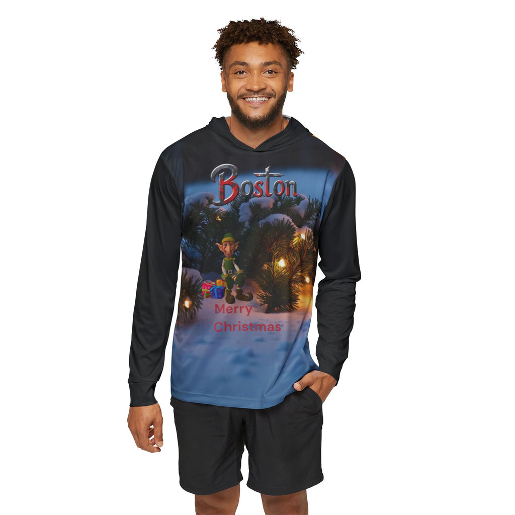 Boston Christmas Hoodie - Merry Christmas Holiday Hooded Sweatshirt