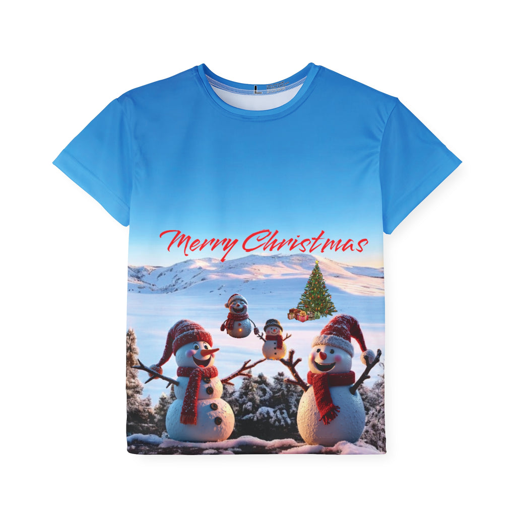 Unisex, Kids and Girls  T-Shirt - Happy New Year Snowmen Christmas Atmosphere - Holiday Gift