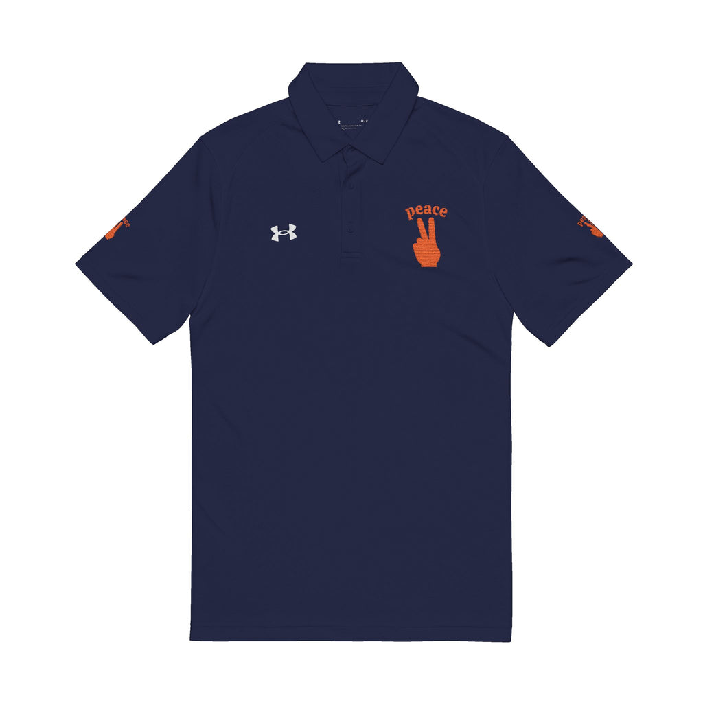 Peace Symbol Embroidered Men's Polo Shirt | Casual Wear, Gift for Him, Sportswear, Summer Fashion, Dad Gift