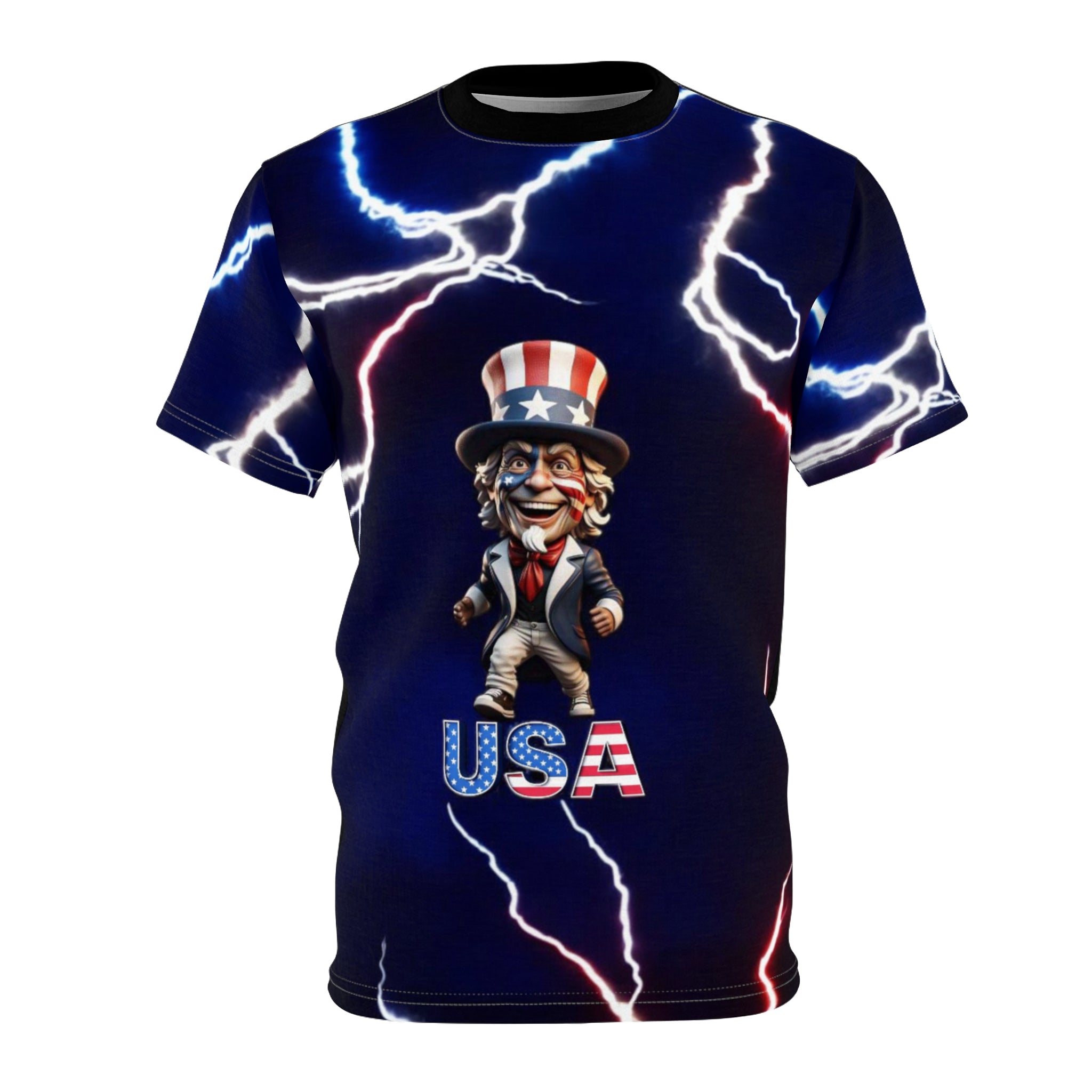 Patriotic Lightning Unisex Tee - USA Graphic Shirt for Independence Day & Celebrations
