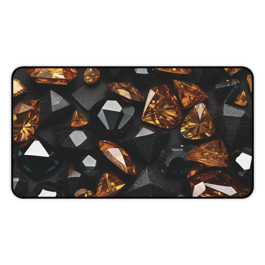 Desk Mat - Black and Gold Diamond Design - Ideal Gift